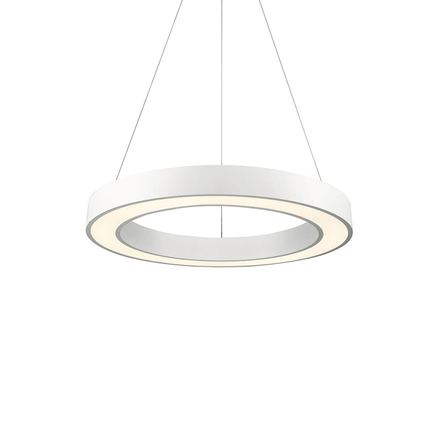Cauti o lampa suspendata alba APOLLO cu LED 38W, design modern, minimalist, pentru living, dining sau dormitor din colectia de lustre si candelabre Domicilio?