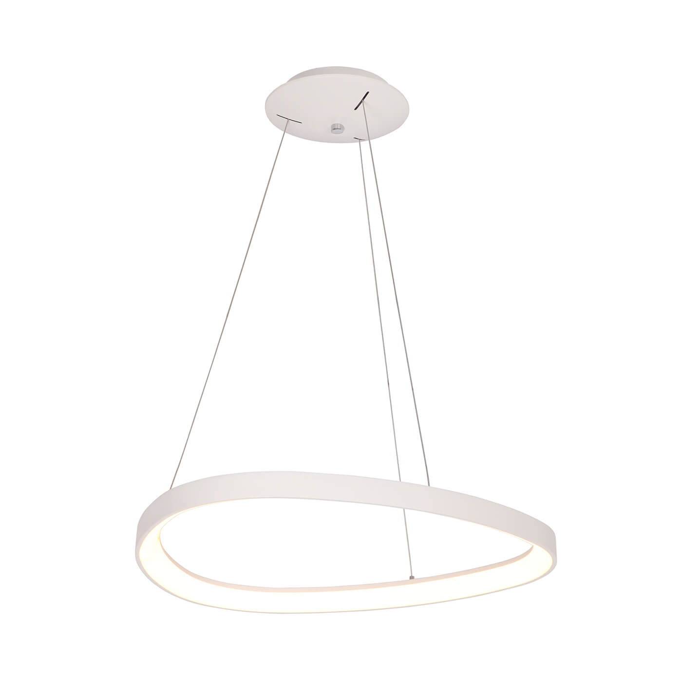 Cauti o lampa suspendata alba ELERI SM cu LED, design modern, minimalist - Corp de iluminat pentru living sau dining din colectia de lustre si candelabre DOMICILIO?