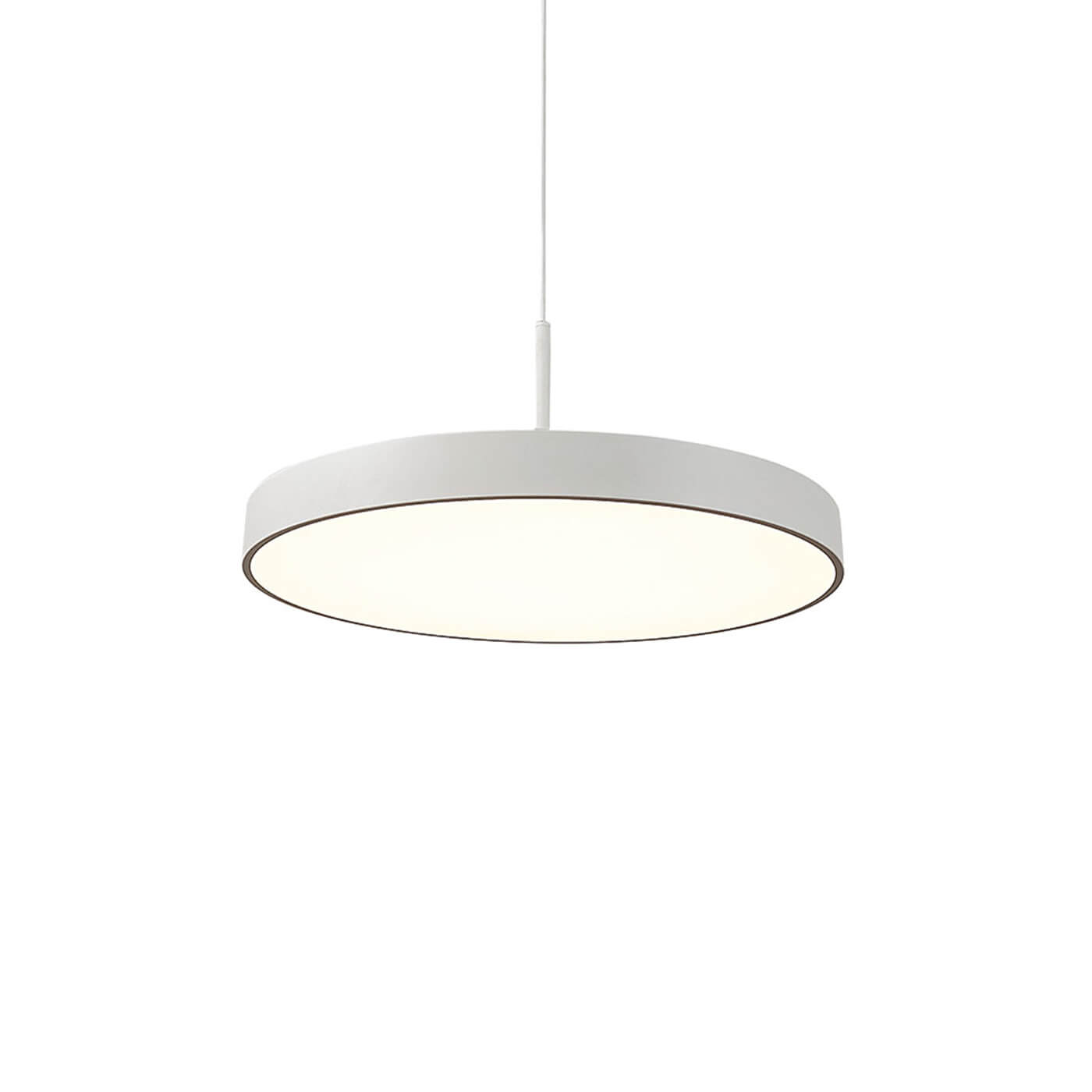 Cauti o lampa suspendata alba MADISON cu LED 40W, design minimalist, elegant, pentru living, dining sau dormitor din colectia de lustre si candelabre Domicilio?