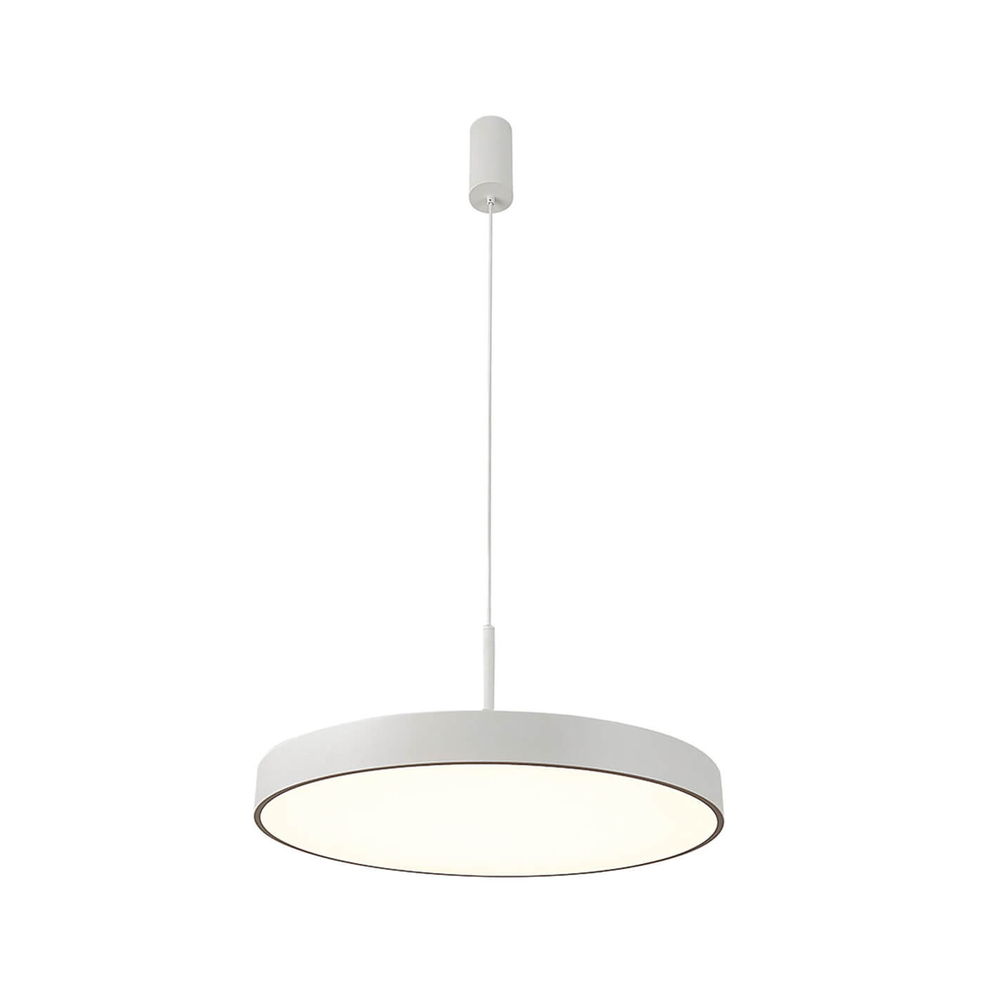 Cauti o lampa suspendata alba MADISON cu LED 40W, design minimalist, elegant, pentru living, dining sau dormitor din colectia de lustre si candelabre Domicilio?