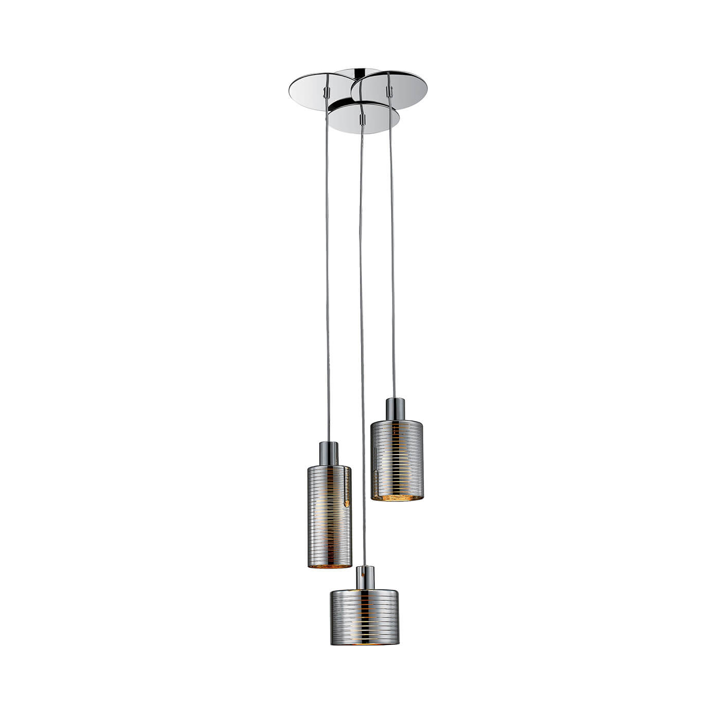 Cauti o lampa suspendata argintie CHARLOTTE S3 din metal, design modern, elegant, pentru living, dining sau dormitor din colectia de lustre si candelabre Domicilio?