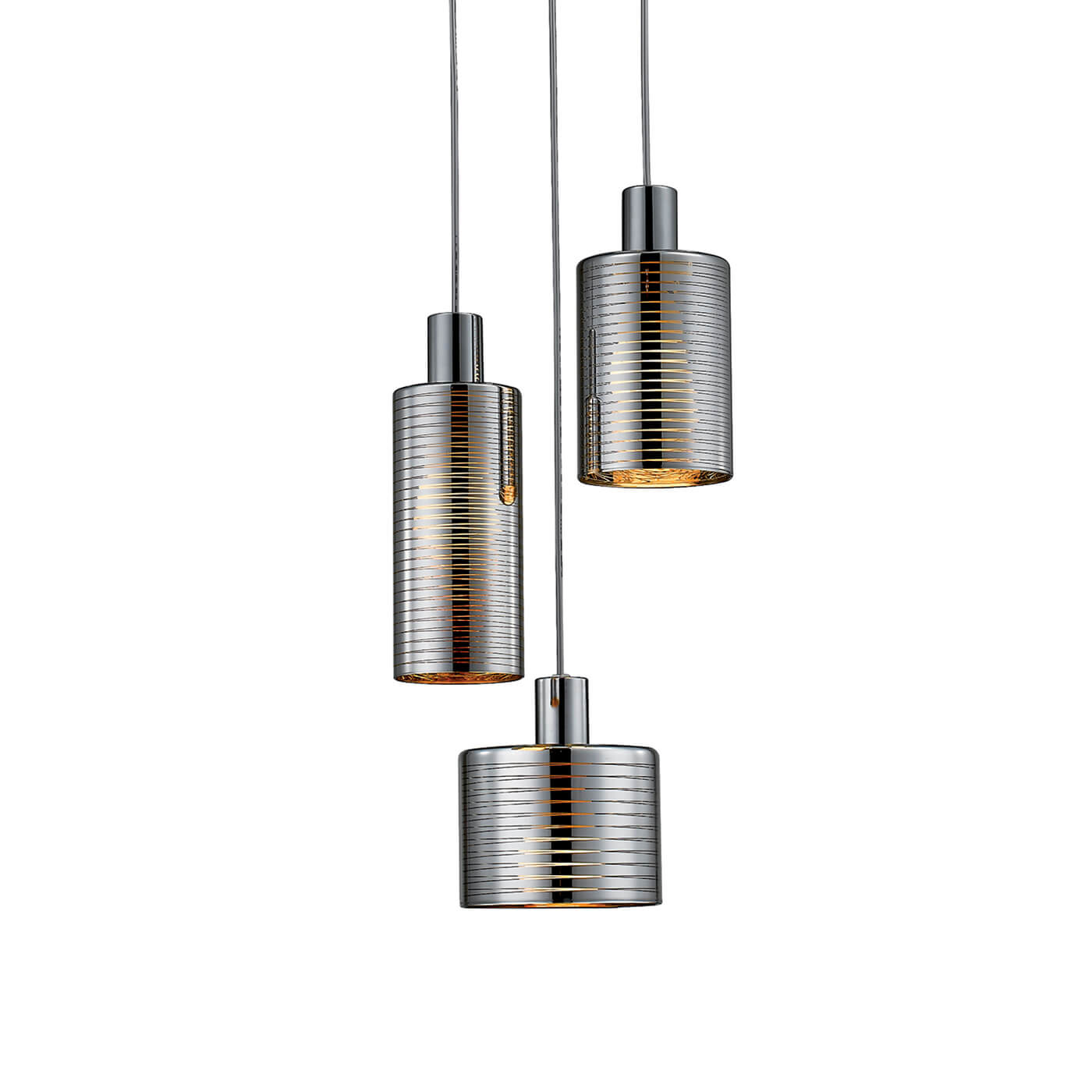 Cauti o lampa suspendata argintie CHARLOTTE S3 din metal, design modern, elegant, pentru living, dining sau dormitor din colectia de lustre si candelabre Domicilio?