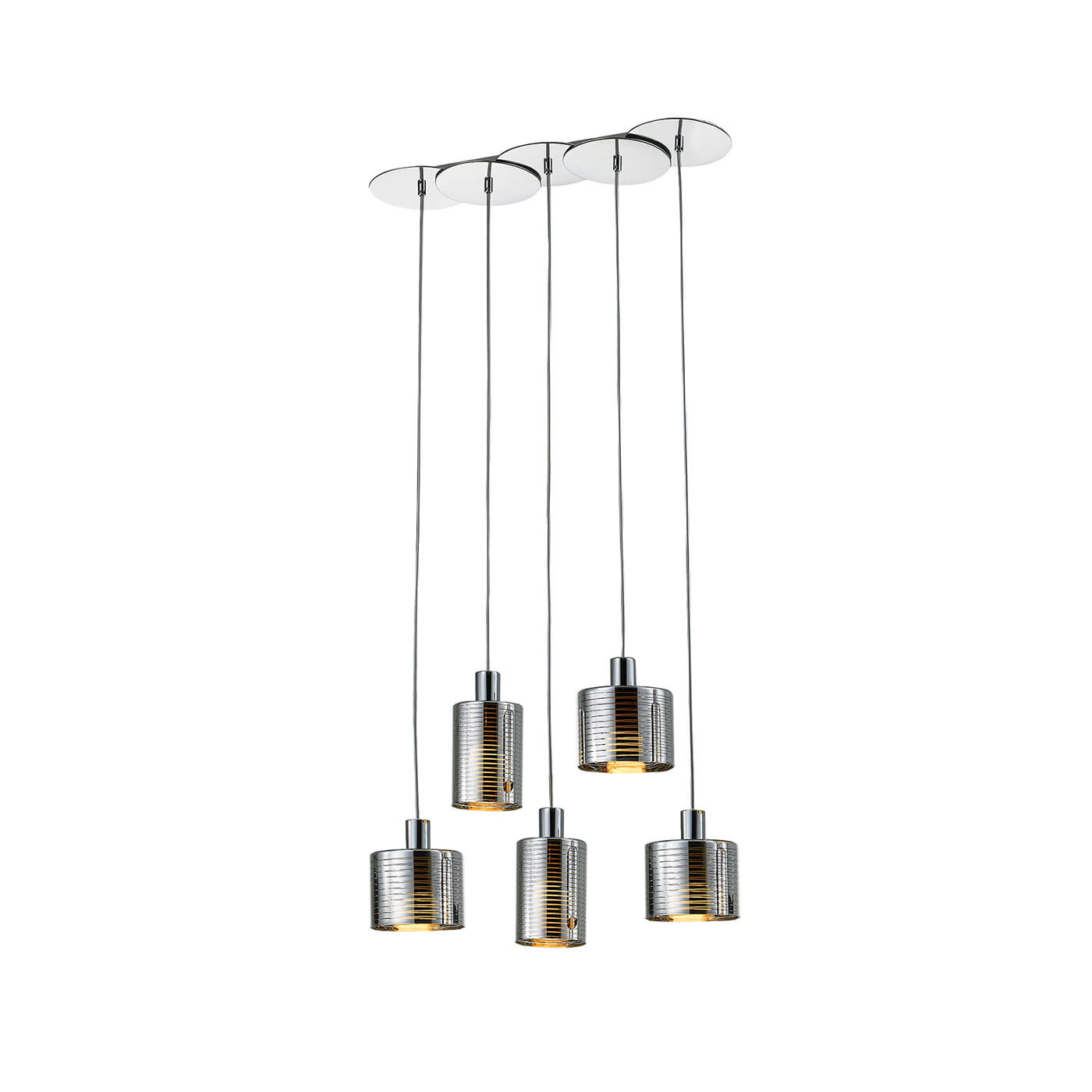 Cauti o lampa suspendata argintie CHARLOTTE S5 din metal, design modern, elegant, pentru living, dining sau dormitor din colectia de lustre si candelabre Domicilio?