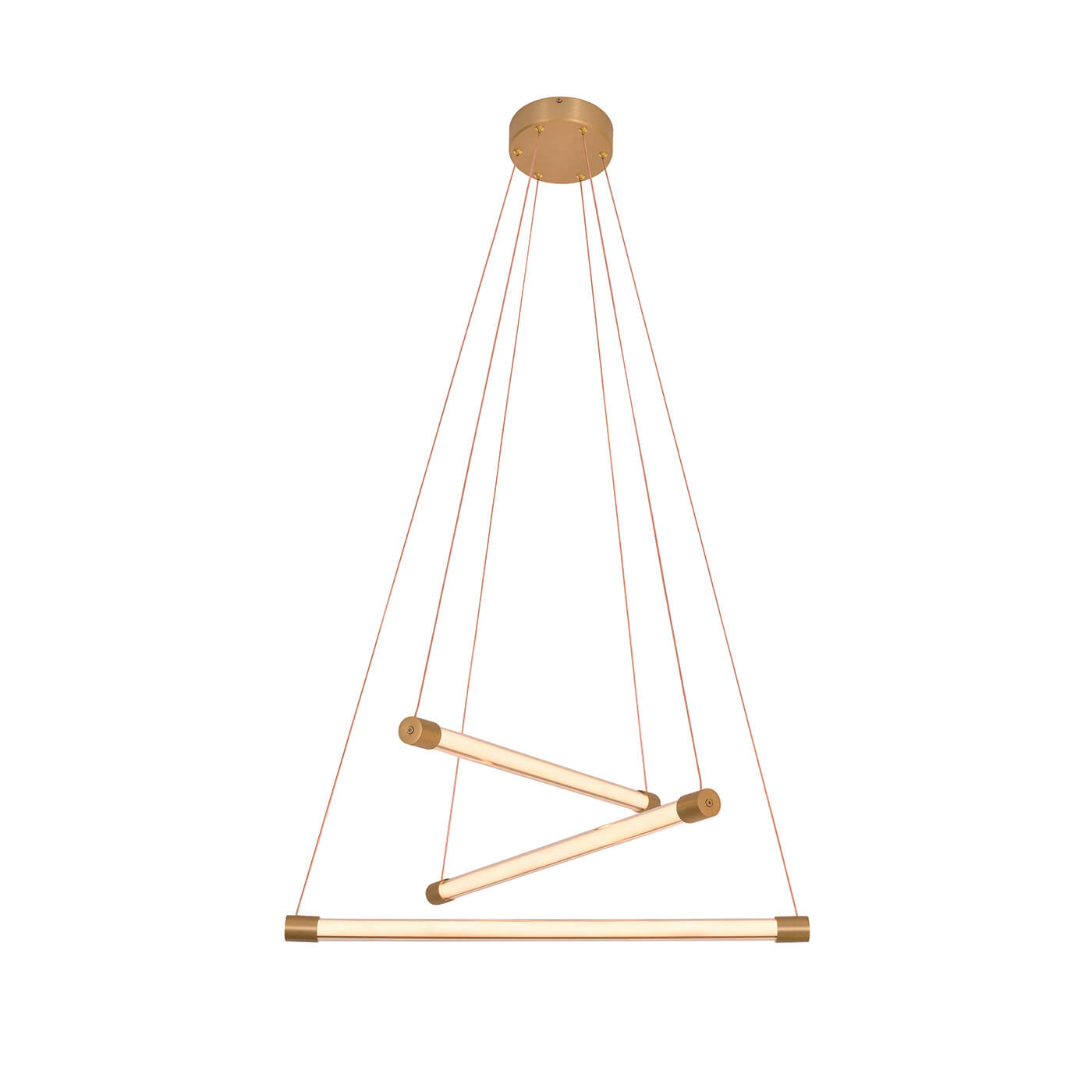 Cauti o lampa suspendata aurie ABBA S3 cu LED, design modern, glam, pentru living, dining sau dormitor din colectia de lustre si candelabre Domicilio?