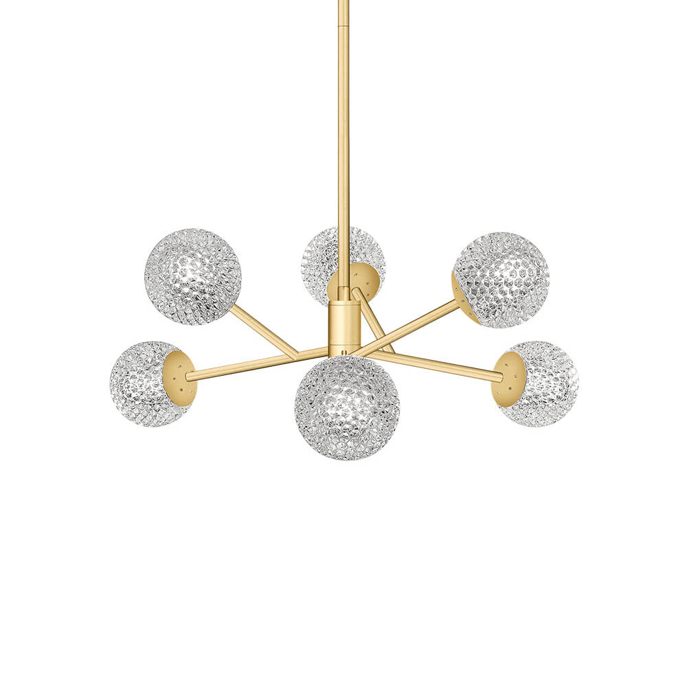 Cauti o lampa suspendata aurie DIAMOND S6 cu globuri, design modern, pentru living, dining sau dormitor din colectia de lustre si candelabre Domicilio?