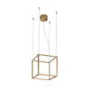 Cauti o lampa suspendata aurie GOLD CUBE 30 cu LED, design modern, glam, pentru living, dining sau dormitor?