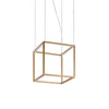 Cauti o lampa suspendata aurie GOLD CUBE 30 cu LED, design modern, glam, pentru living, dining sau dormitor din colectia de lustre si candelabre Domicilio?