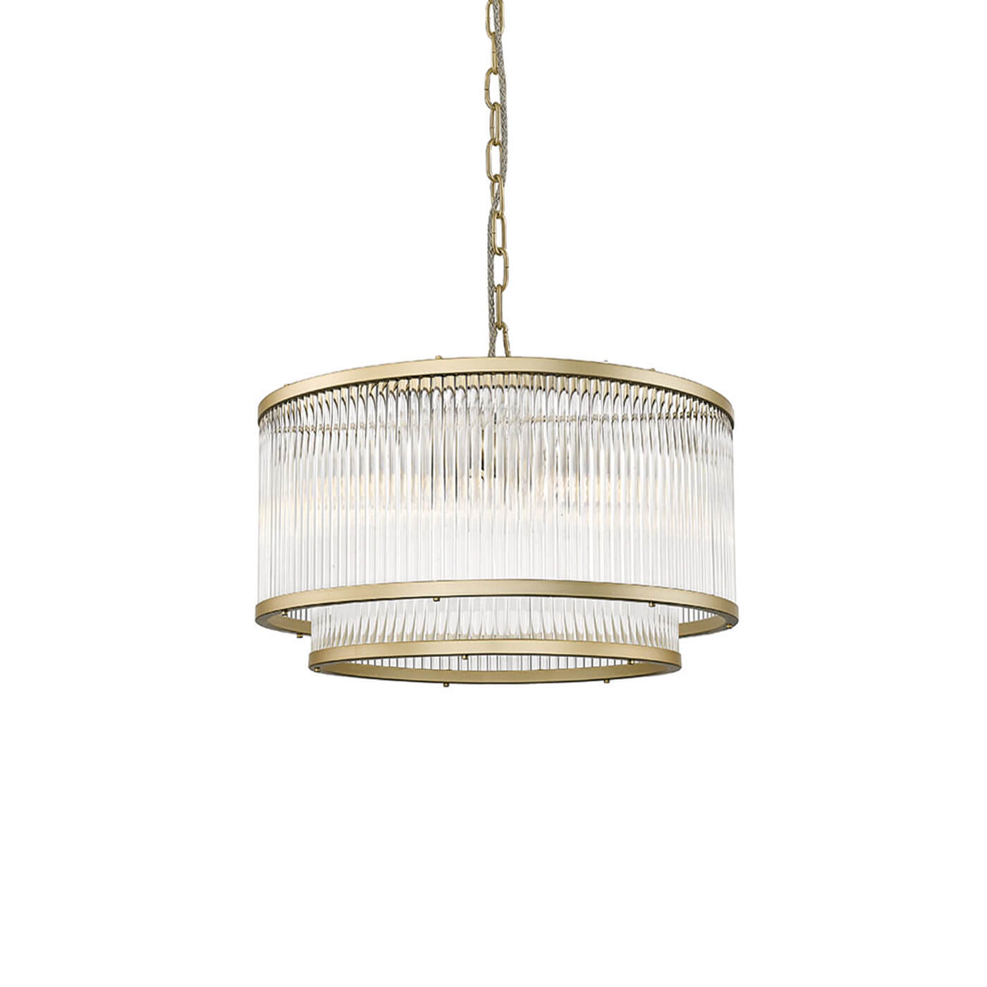 Cauti o lampa suspendata aurie KAROLINA din sticla si metal, design modern, elegant, pentru living, dining sau dormitor din colectia de lustre si candelabre Domicilio?