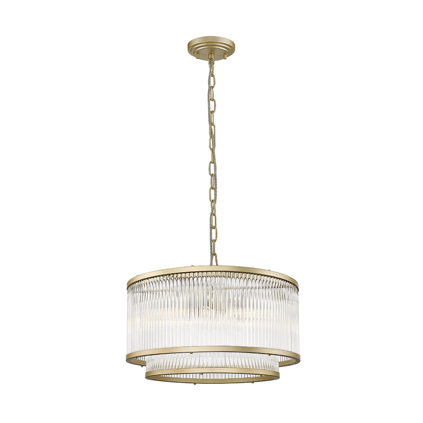 Cauti o lampa suspendata aurie KAROLINA din sticla si metal, design modern, elegant, pentru living, dining sau dormitor din colectia de lustre si candelabre Domicilio?