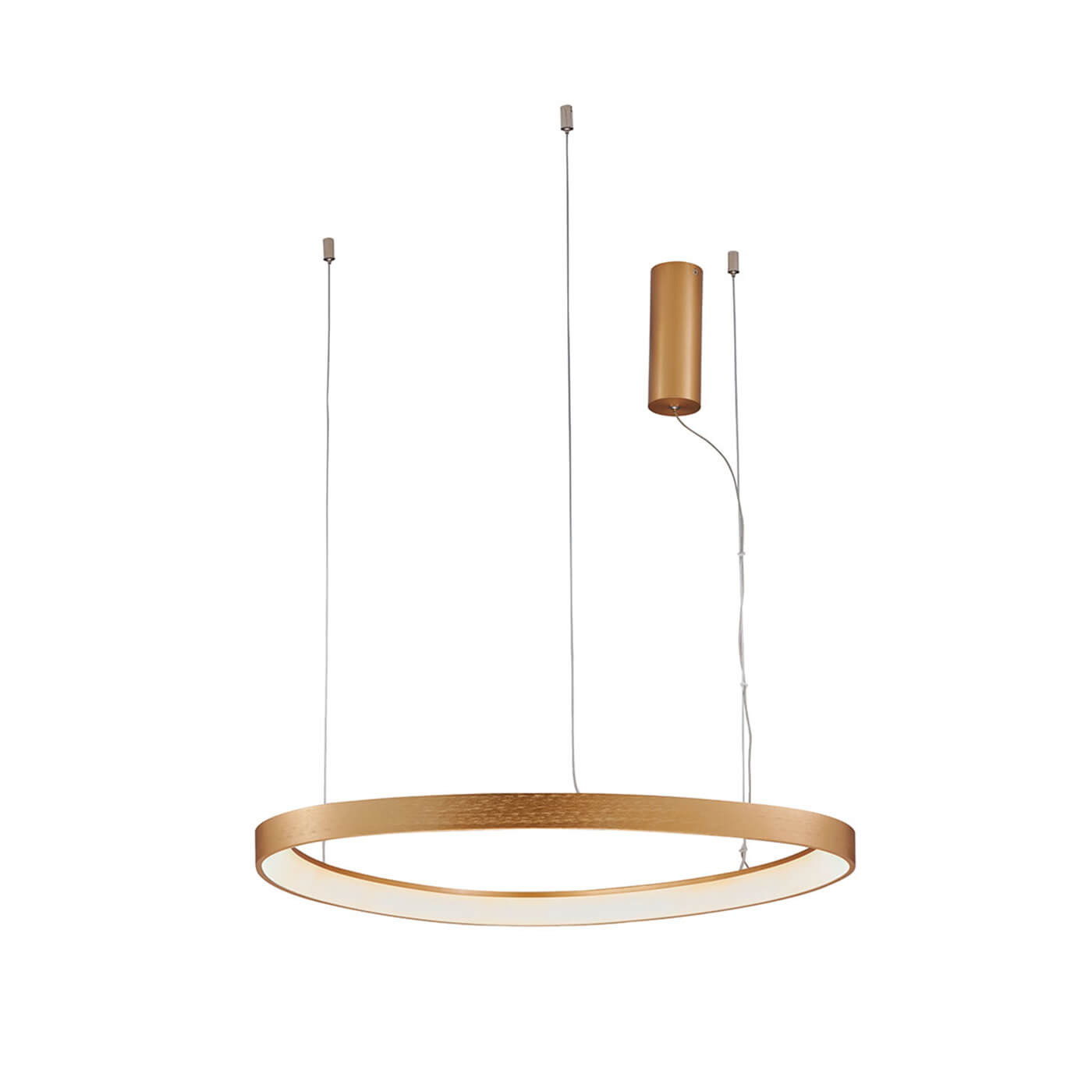 Cauti o lampa suspendata aurie LOOP 60 cu LED pentru living, design minimalist, elegant, pentru living, dining sau dormitor din colectia de lustre si candelabre Domicilio?