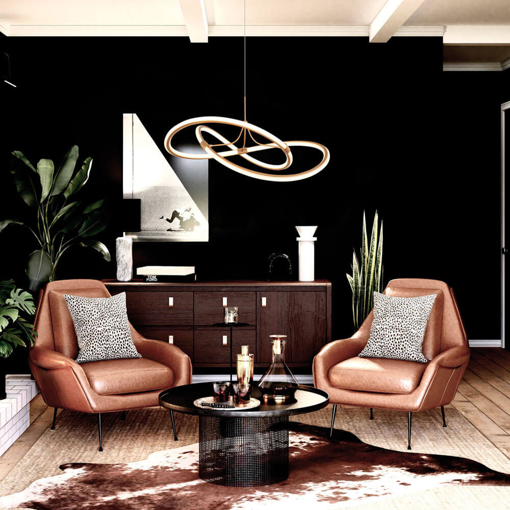 Cauti o lampa suspendata aurie LORRA cu LED 60W, design minimalist, elegant, pentru living, dining sau dormitor din colectia de lustre si candelabre Domicilio?