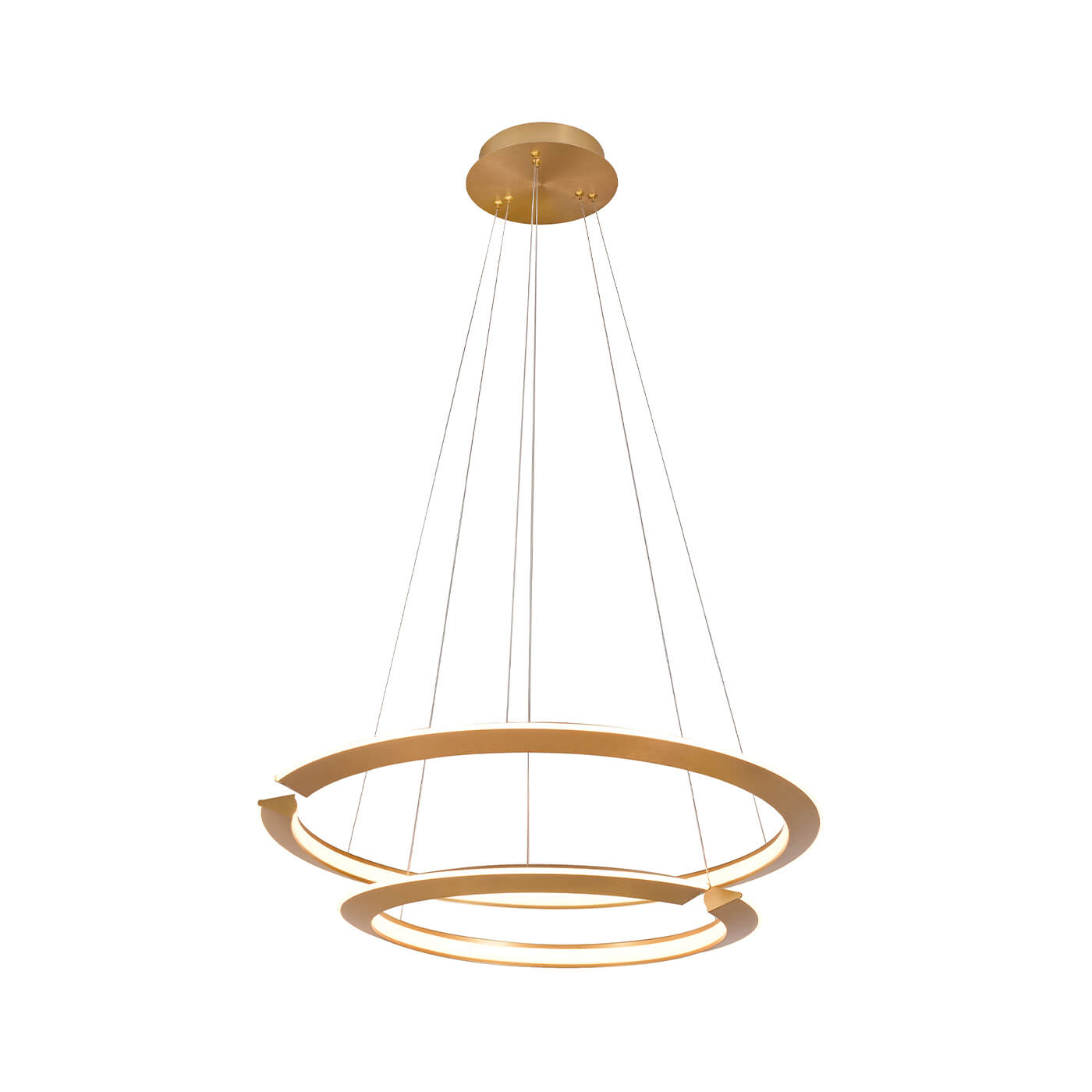 Cauti o lampa suspendata aurie MERLIN S2 cu LED pentru living, design minimalist, elegant, pentru living, dining sau dormitor din colectia de lustre si candelabre Domicilio?