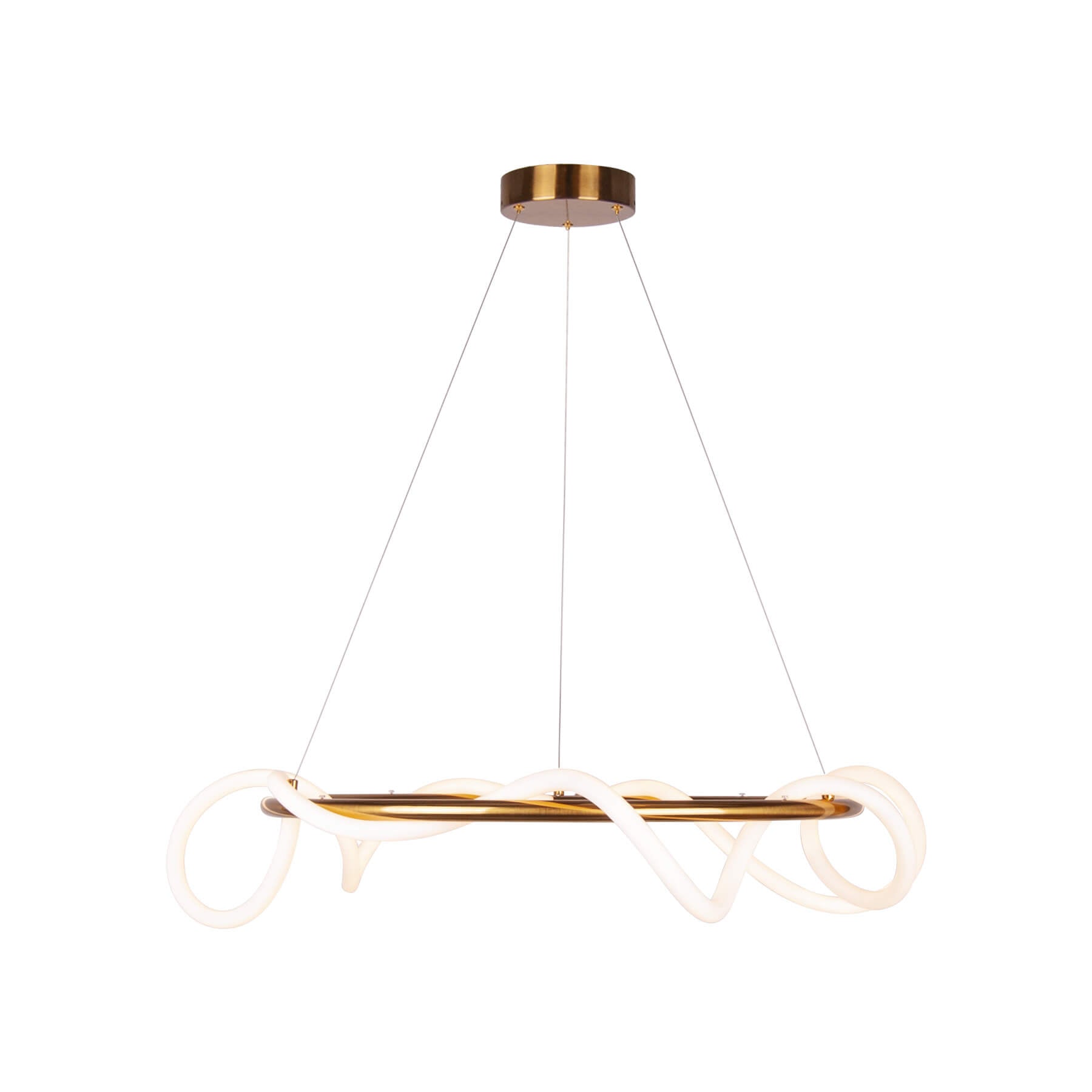 Lampa suspendata aurie PAX SR cu LED pentru living