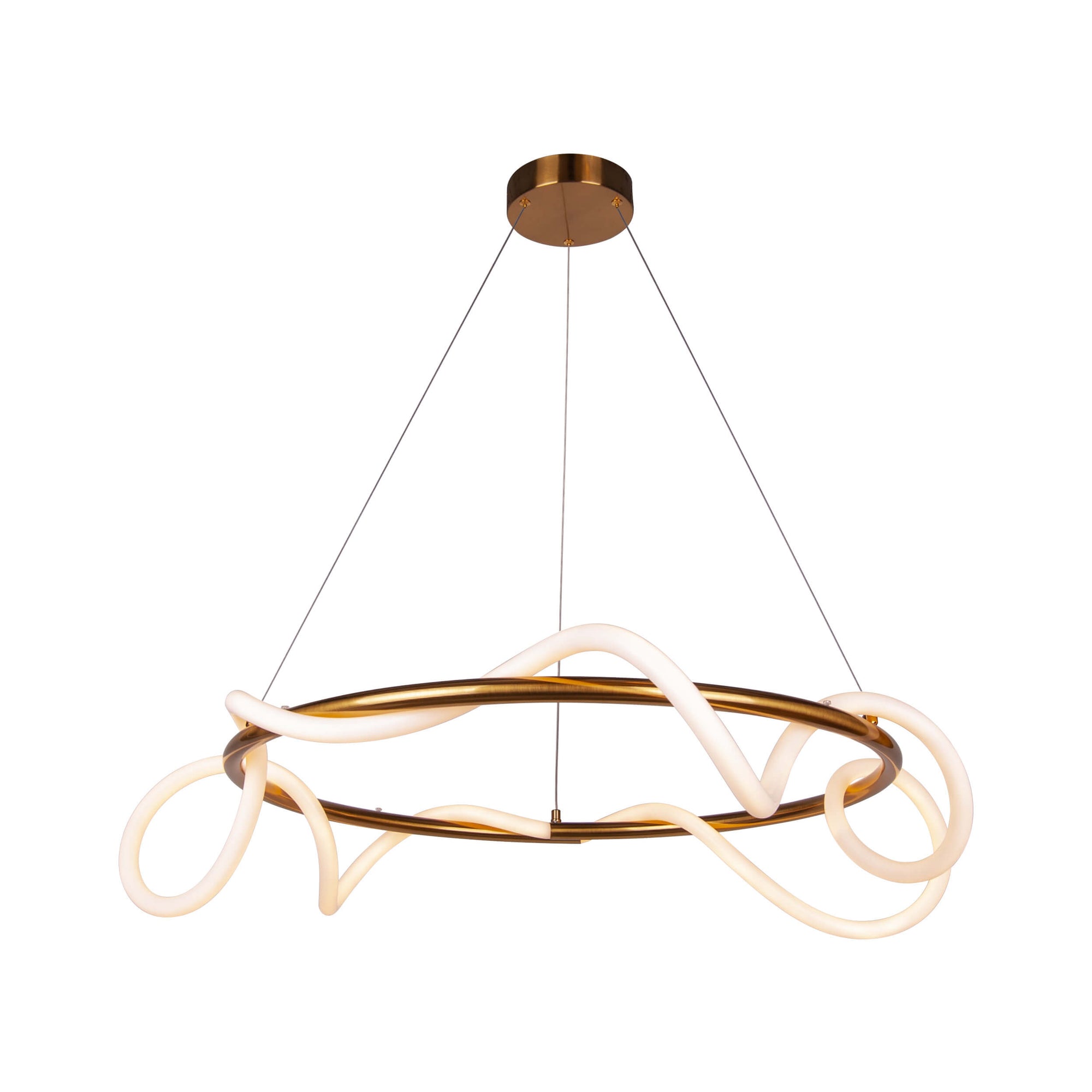 Lampa suspendata aurie PAX SR cu LED pentru dining