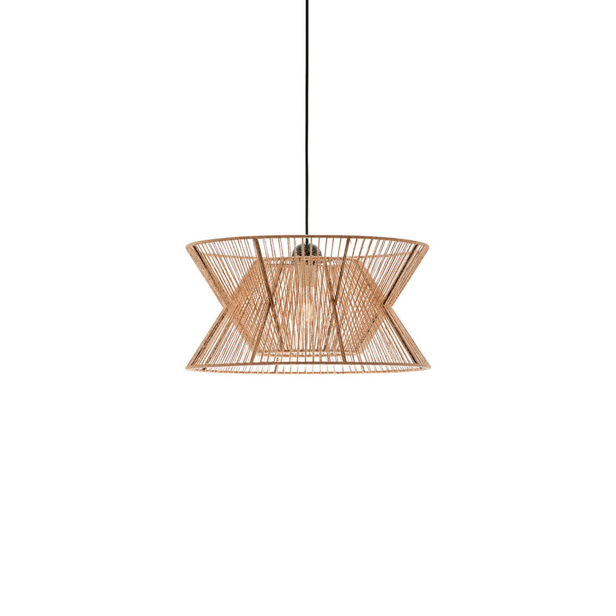 Lampa suspendata moderna ARGELA cu abajur textil natur 1x60W E27
