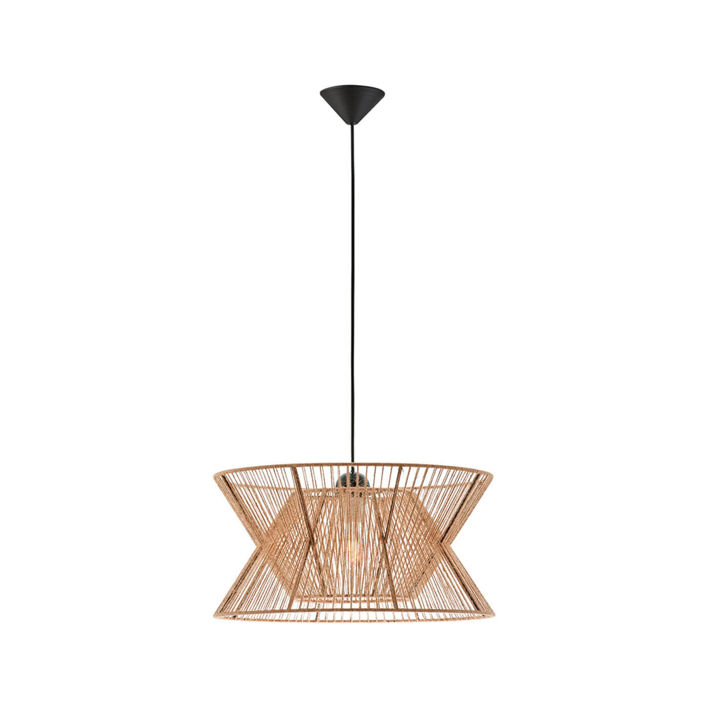 Cauti o lampa suspendata natur ARGELA din franghie, design modern, elegant, pentru living, dining sau dormitor din colectia de lustre si candelabre Domicilio?