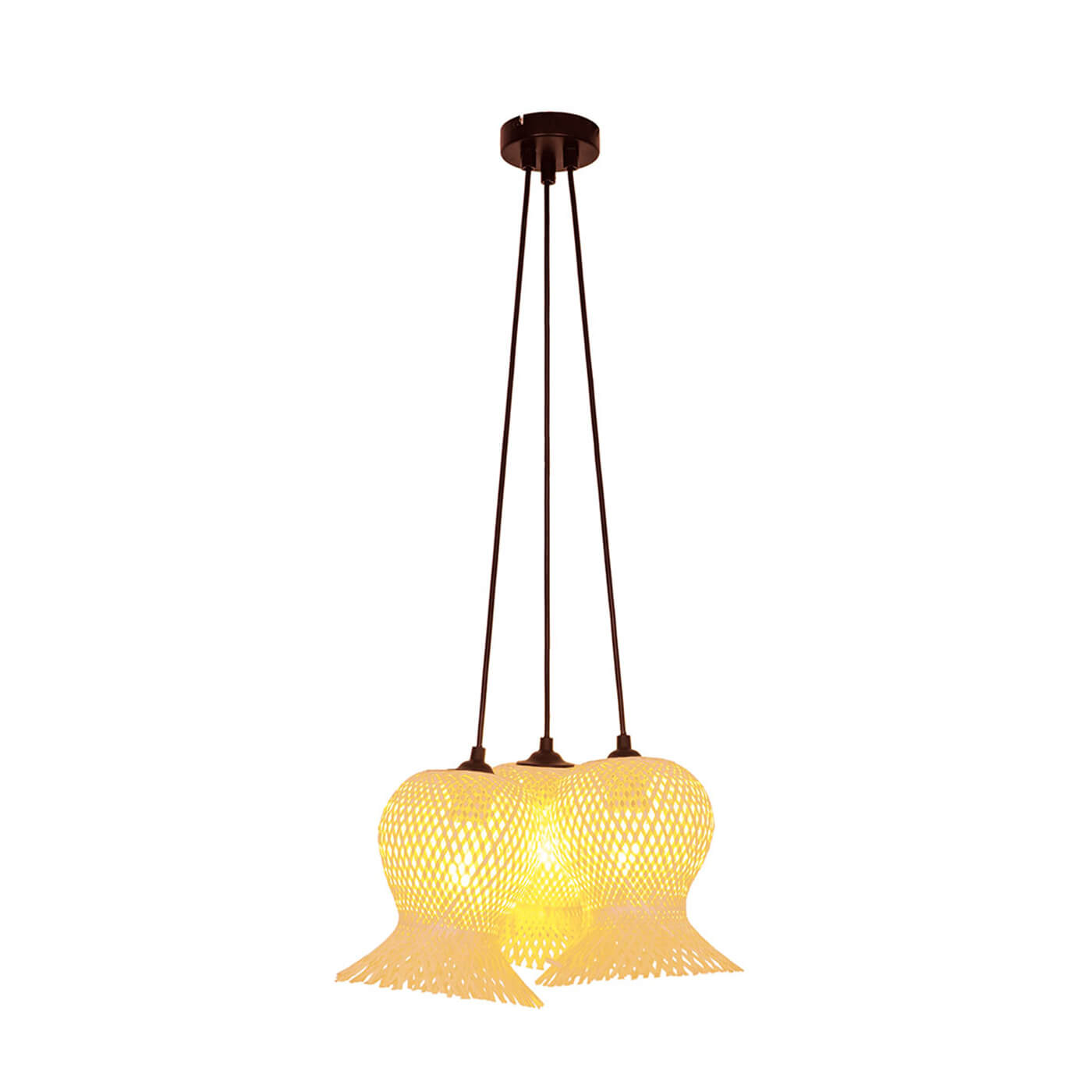 Cauti o lampa suspendata natur CONTESSA S3 din ratan, design modern, pentru living, dining sau dormitor din colectia de lustre si candelabre Domicilio?