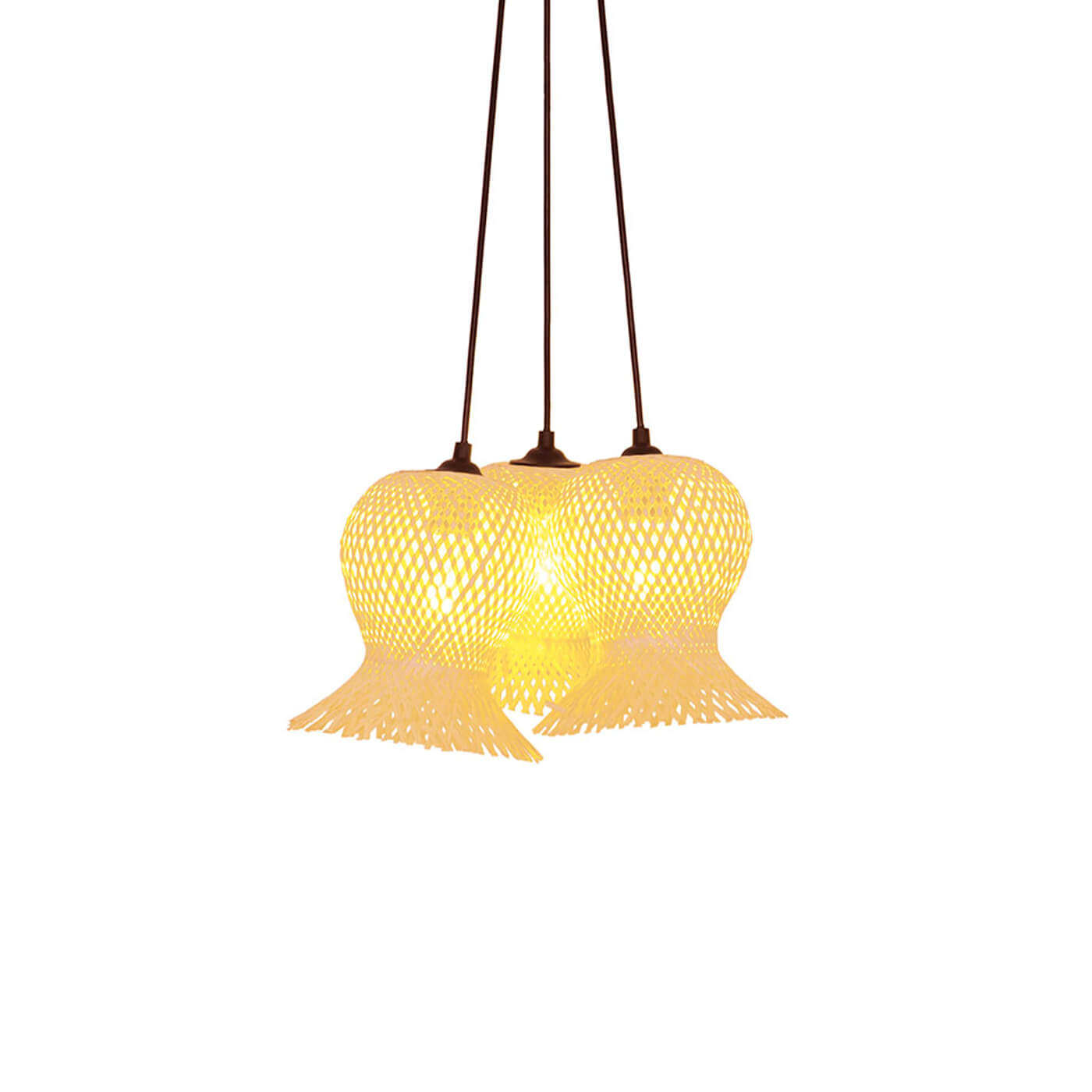 Cauti o lampa suspendata natur CONTESSA S3 din ratan, design modern, pentru living, dining sau dormitor din colectia de lustre si candelabre Domicilio?