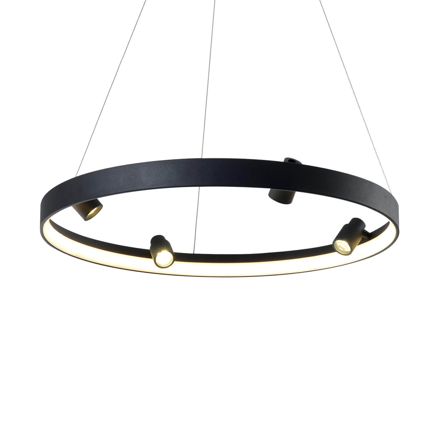 Cauti o lampa suspendata neagra DENIS cu LED 40W pentru living, design modern, pentru living, dining sau dormitor din colectia de lustre si candelabre Domicilio?