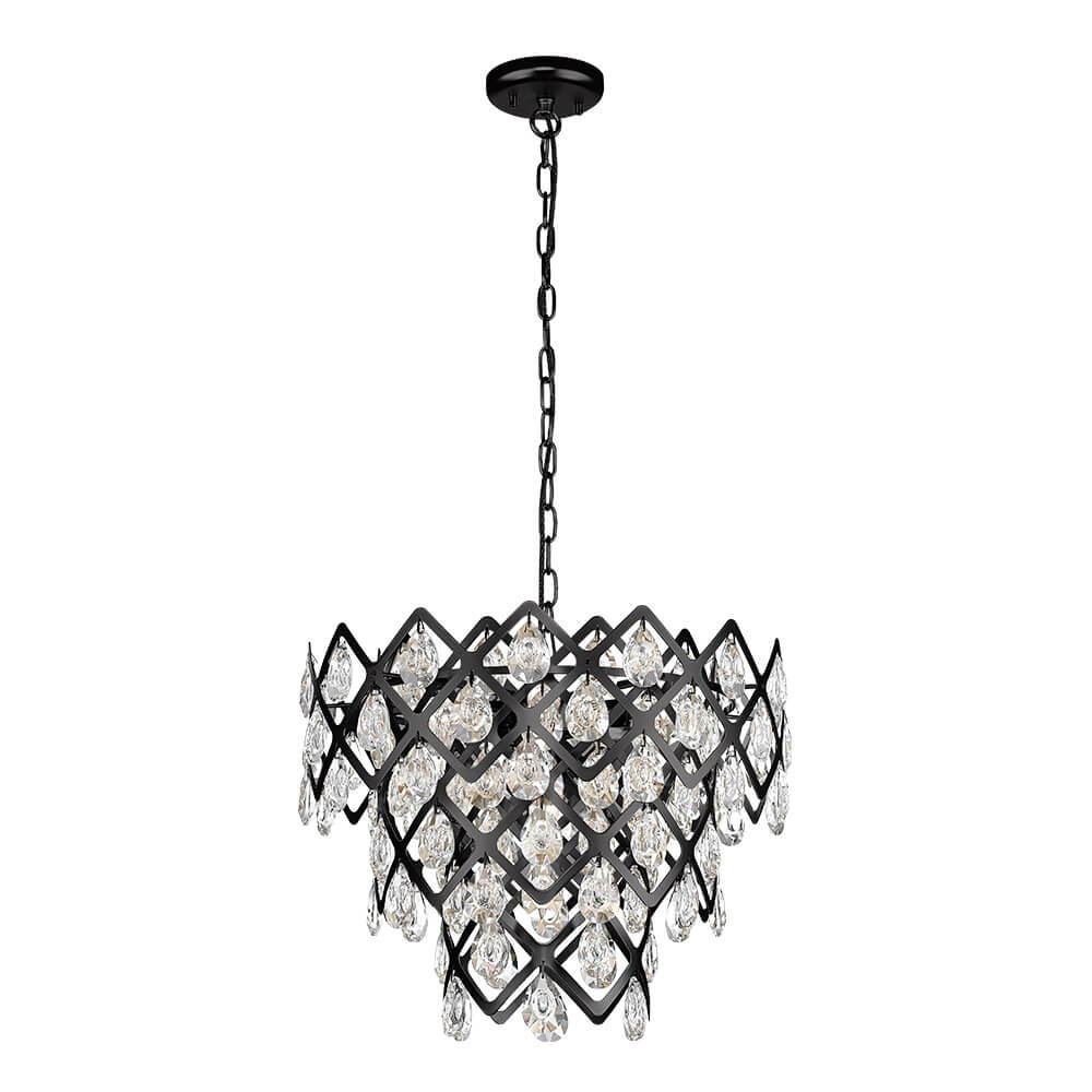 Cauti o lampa suspendata neagra DOMINIC din sticla si metal, design modern, pentru living, dining sau dormitor din colectia de lustre si candelabre Domicilio?