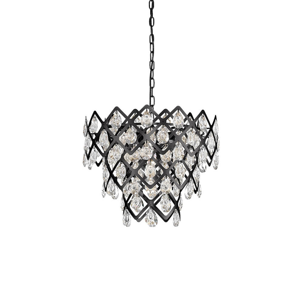 Cauti o lampa suspendata neagra DOMINIC din sticla si metal, design modern, pentru living, dining sau dormitor din colectia de lustre si candelabre Domicilio?