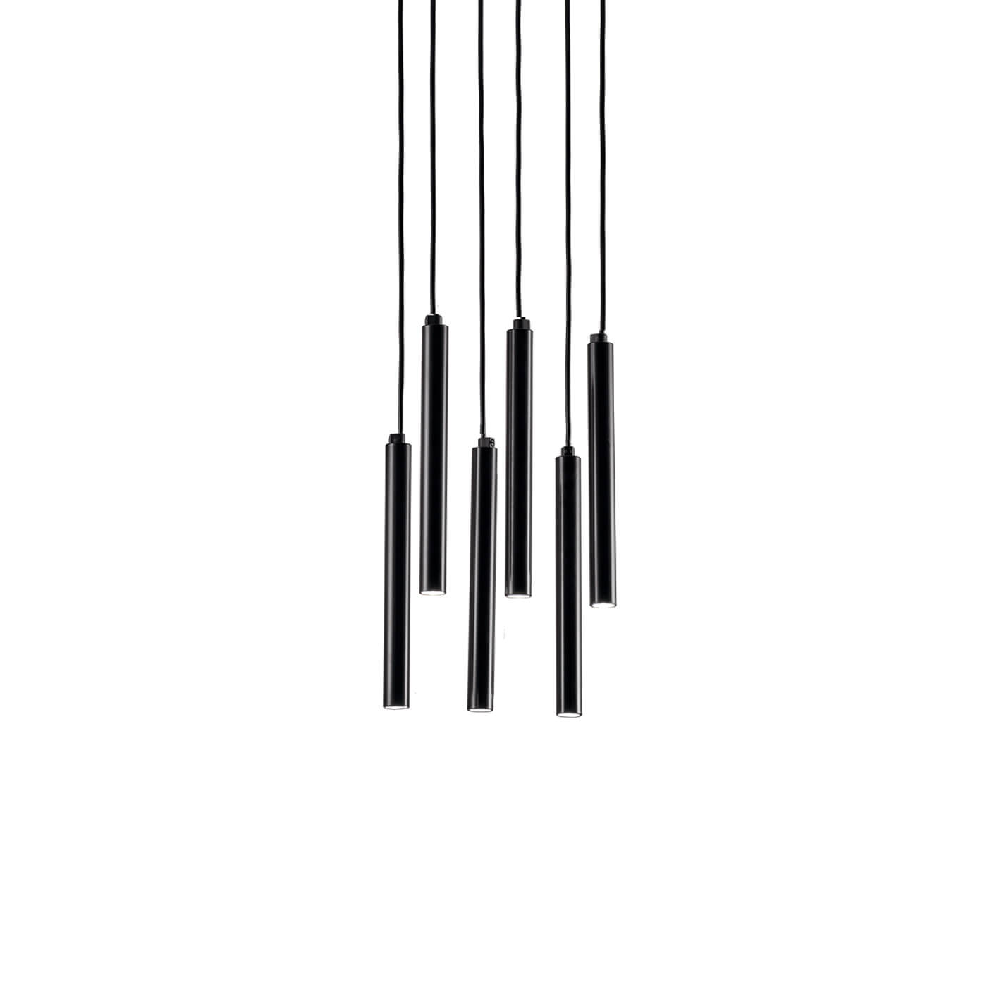 Cauti o lampa suspendata neagra DUCT S6 cu LED pentru living, design modern, pentru living, dining sau dormitor din colectia de lustre si candelabre Domicilio?