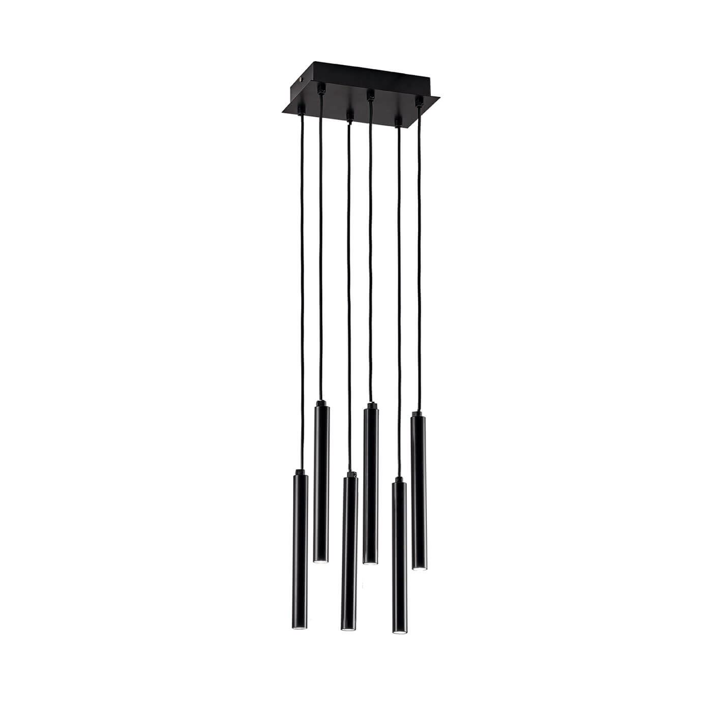 Cauti o lampa suspendata neagra DUCT S6 cu LED pentru living, design modern, pentru living, dining sau dormitor din colectia de lustre si candelabre Domicilio?