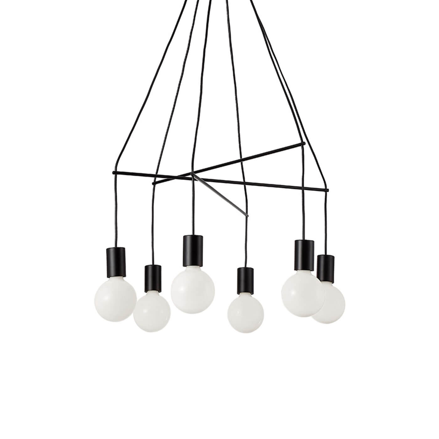 Cauti o lampa suspendata neagra GLORIA S6, design modern, industrial, pentru living, dining sau dormitor din colectia de lustre si candelabre Domicilio?