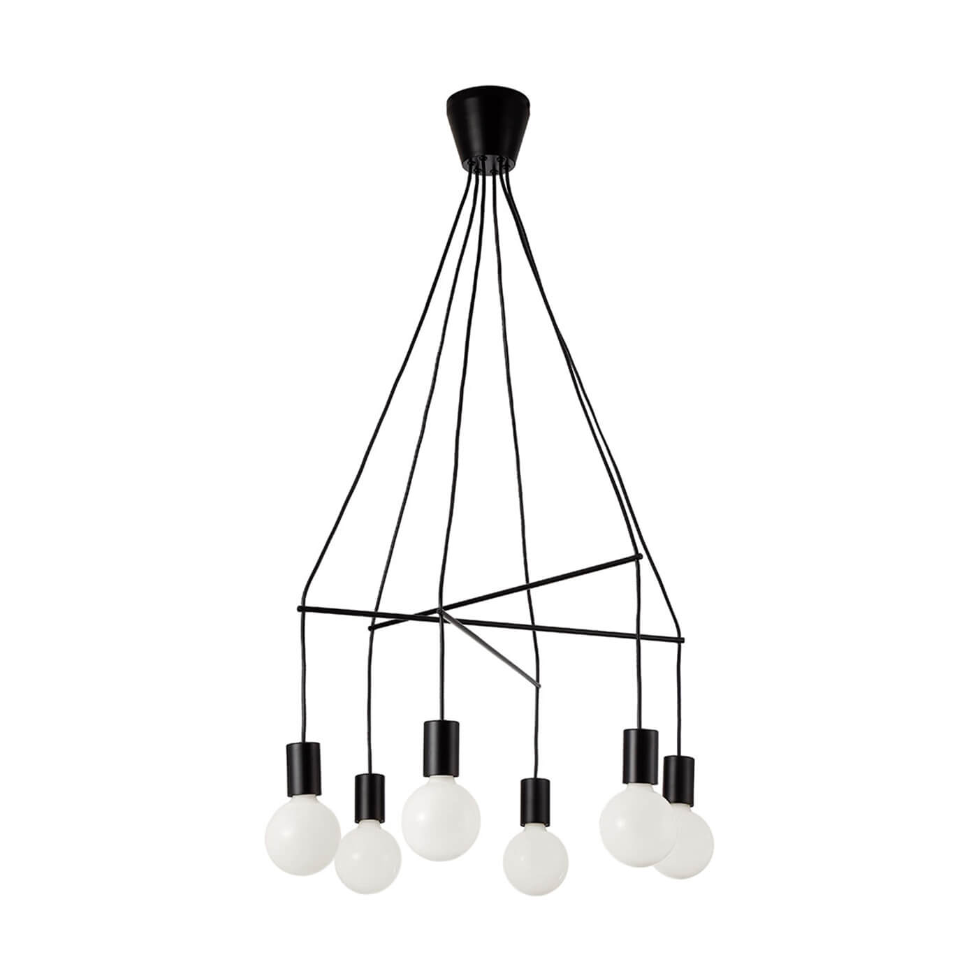 Cauti o lampa suspendata neagra GLORIA S6, design modern, industrial, pentru living, dining sau dormitor din colectia de lustre si candelabre Domicilio?