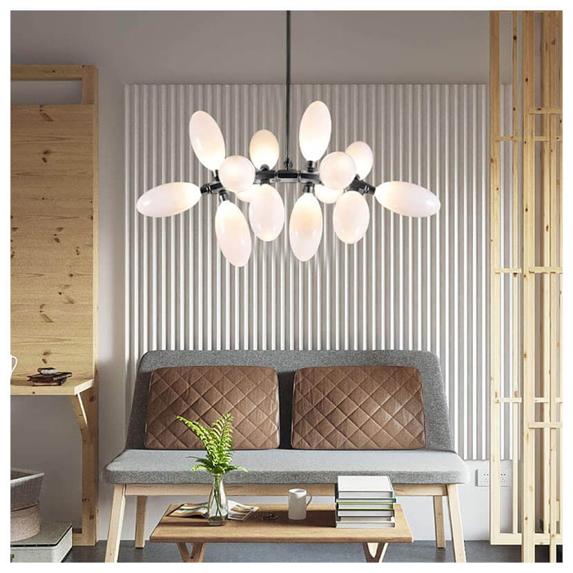 Lustra neagra JEANETTE din metal si sticla pentru dining