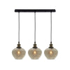 Cauti o lampa suspendata neagra JONAS S3L cu abajur ambrat, design modern, elegant, pentru living, dining sau dormitor?