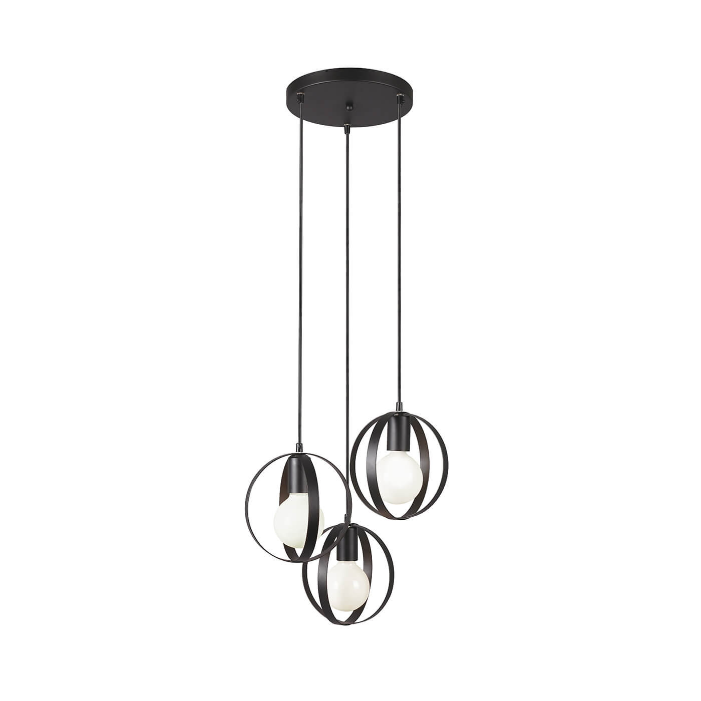 Cauti o lampa suspendata neagra MALOU S3 din metal, design minimalist, elegant, pentru living, dining sau dormitor din colectia de lustre si candelabre Domicilio?