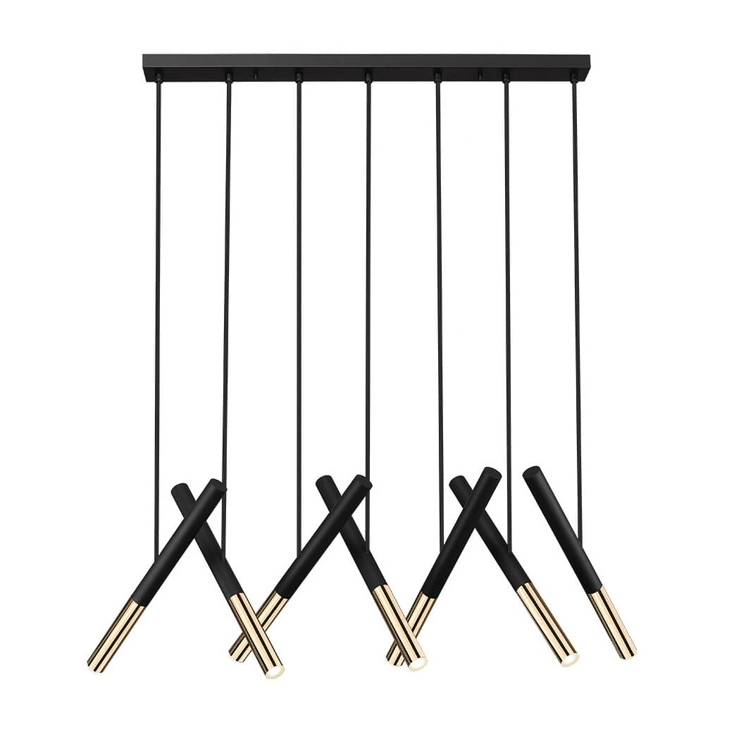 Cauti o lampa suspendata neagra aurie BALLET S7 cu LED 36W, design modern, glam, pentru living, dining sau dormitor din colectia de lustre si candelabre Domicilio?