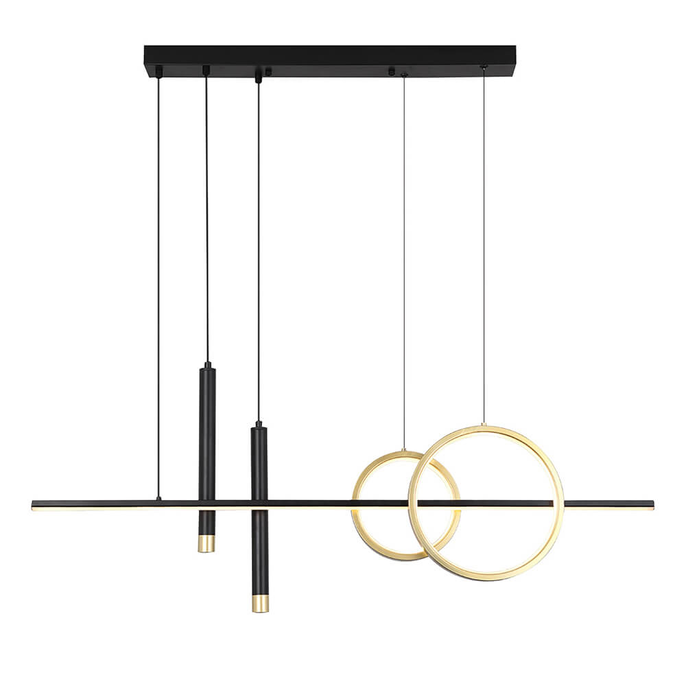 Cauti o lampa suspendata neagra aurie COMBO cu LED 22W, design modern, elegant, pentru living, dining sau dormitor din colectia de lustre si candelabre Domicilio?