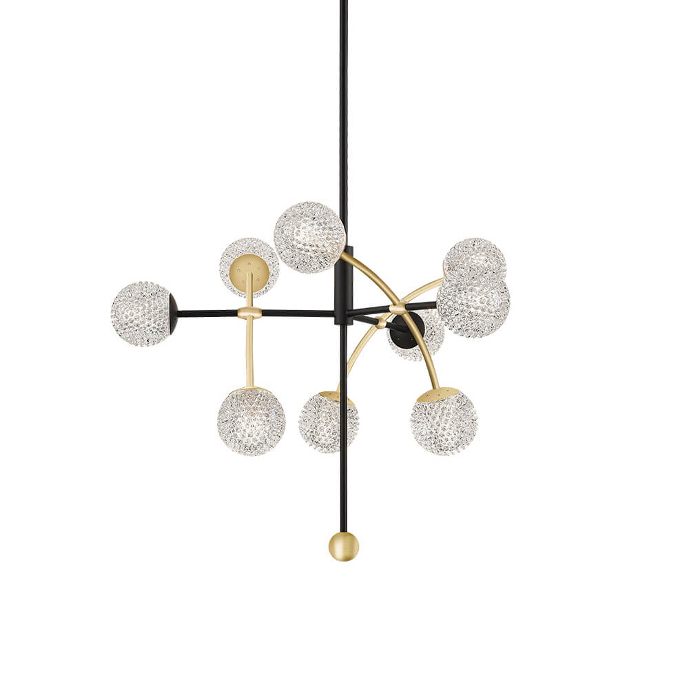 Cauti o lampa suspendata neagra aurie DIAMOND S8 cu globuri, design modern, pentru living, dining sau dormitor din colectia de lustre si candelabre Domicilio?