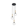 Lampa suspendata neagra aurie STAR S3 din metal, design modern, elegant, pentru living, dining sau dormitor