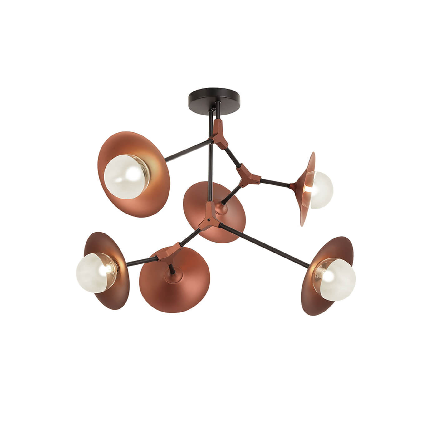 Cauti o lampa suspendata neagra-maronie OLIVIA S6S, design modern, elegant, pentru living, dining sau dormitor din colectia de lustre si candelabre Domicilio?