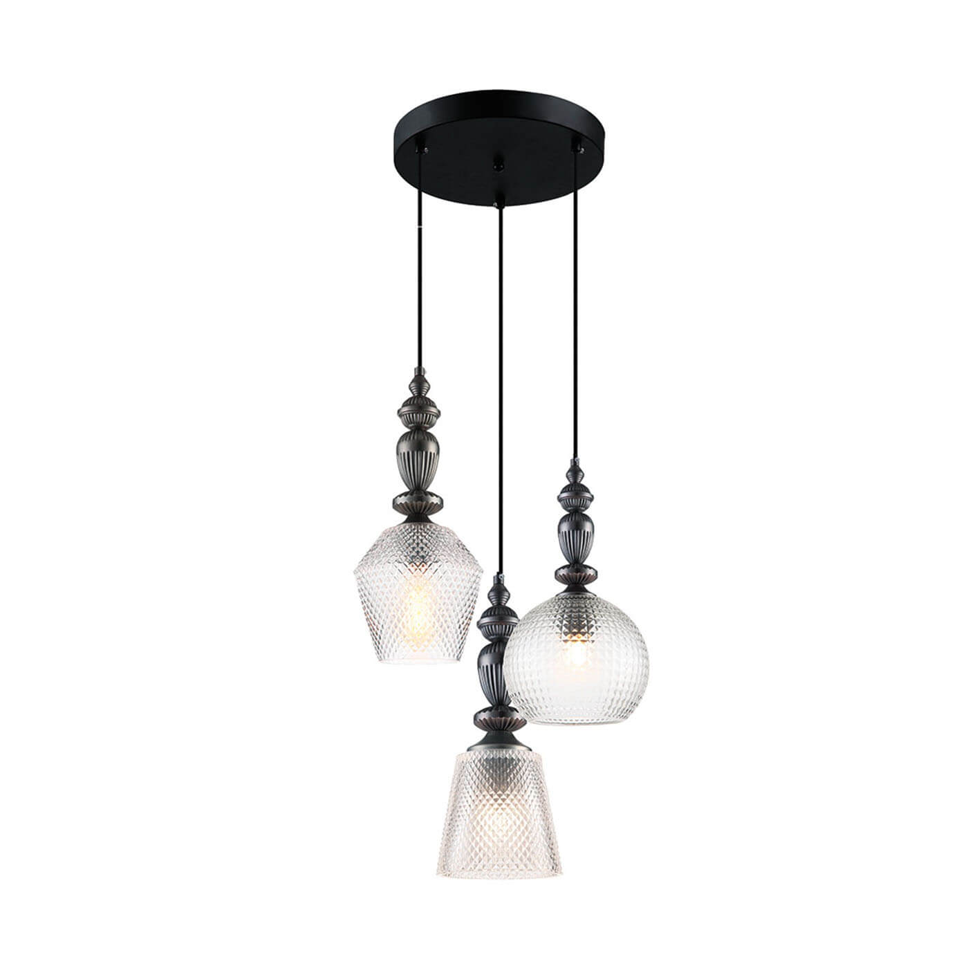 Cauti o lampa suspendata transparent TALISA S3 din sticla, design modern, elegant, pentru living, dining sau dormitor din colectia de lustre si candelabre Domicilio?