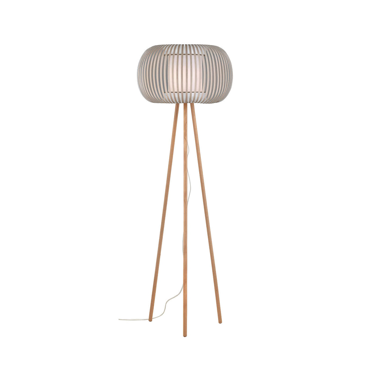 Lampadar scandinav bej IRIS din lemn de stejar 1x42W E27