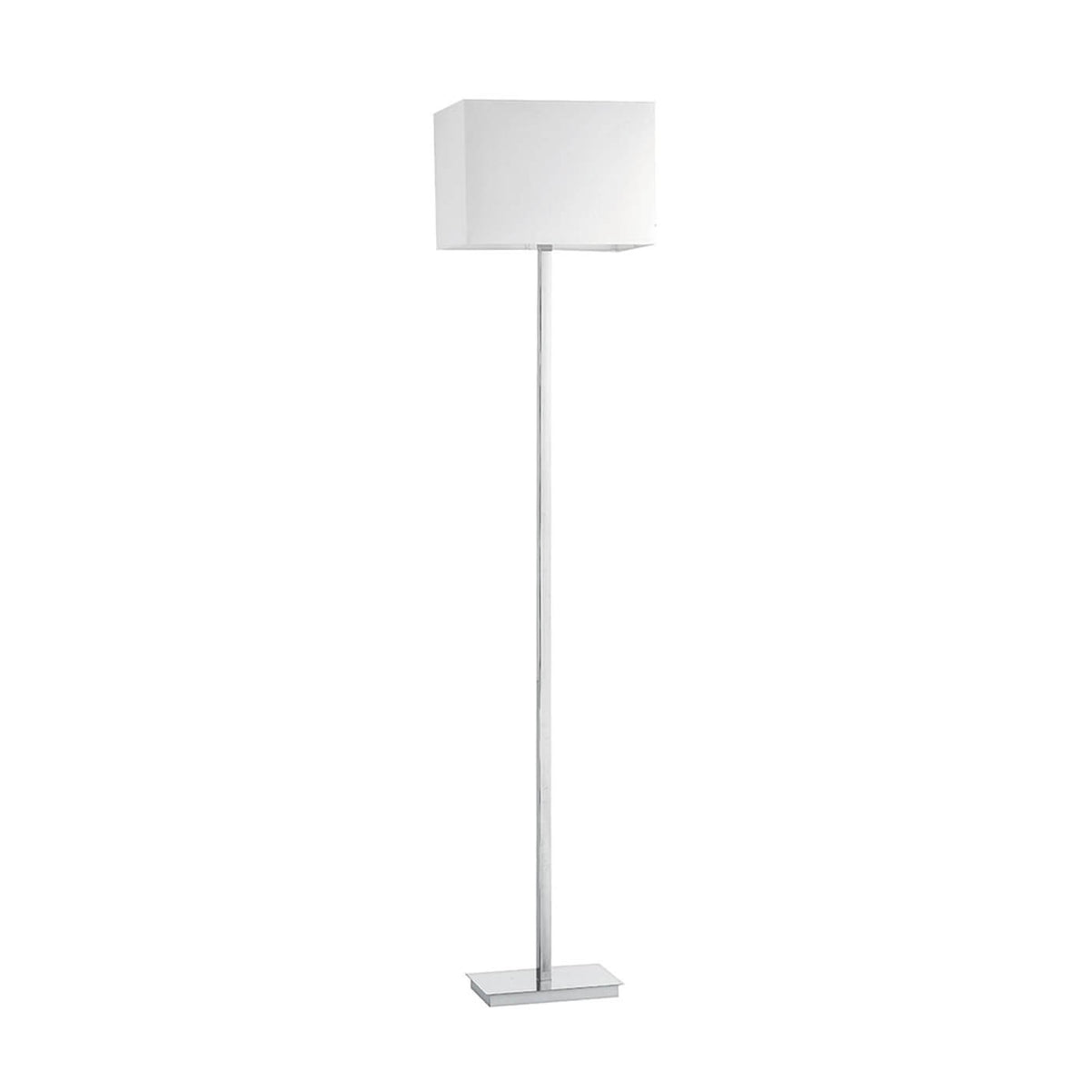 Lampadar elegant cromat TOBY cu abajur textil alb 1x70W E27
