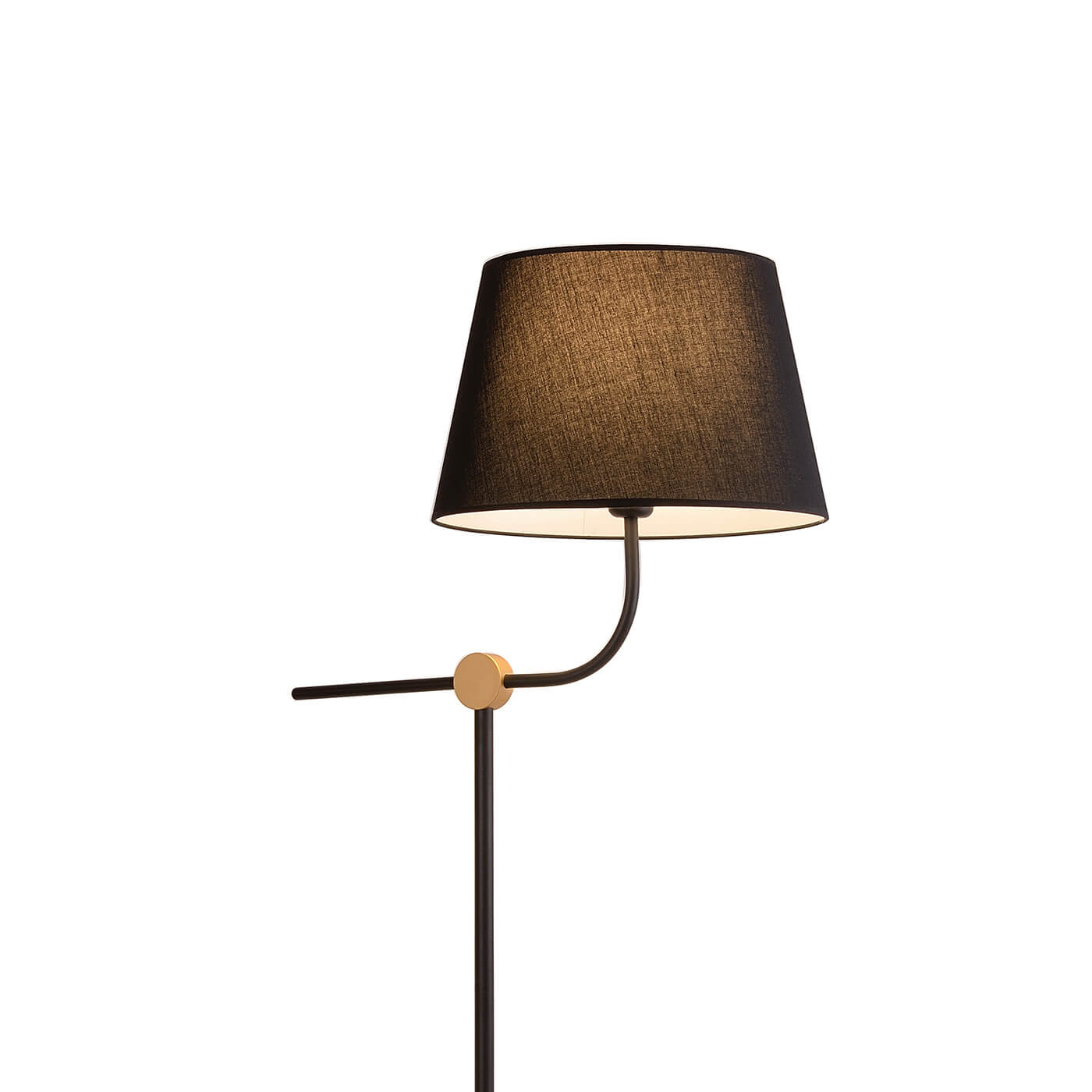 Lampadar negru LARGO cu abajur - Pentru camera de zi sau dormitor