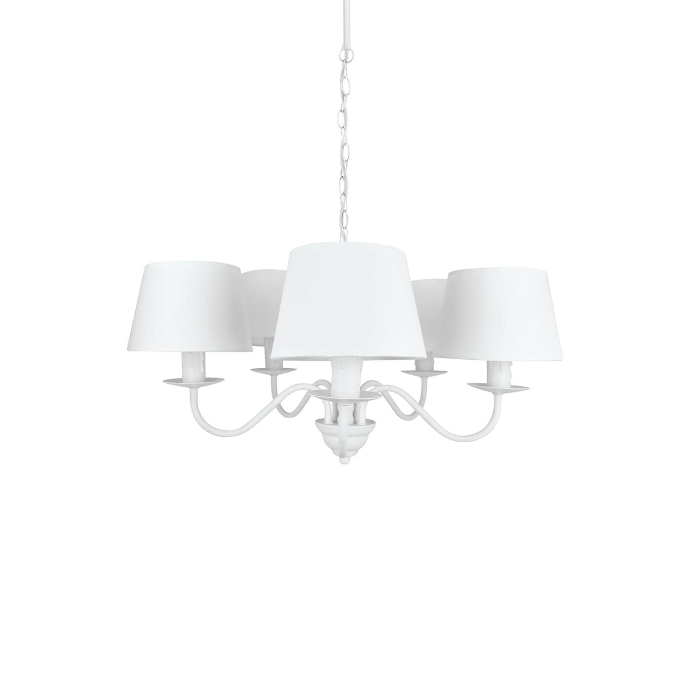 Cauti o lustra REANNA S5 alba, pentru living, dormitor sau bucatarie, design clasic, elegant din colectia de candelabre si lampi suspendate DOMICILIO?