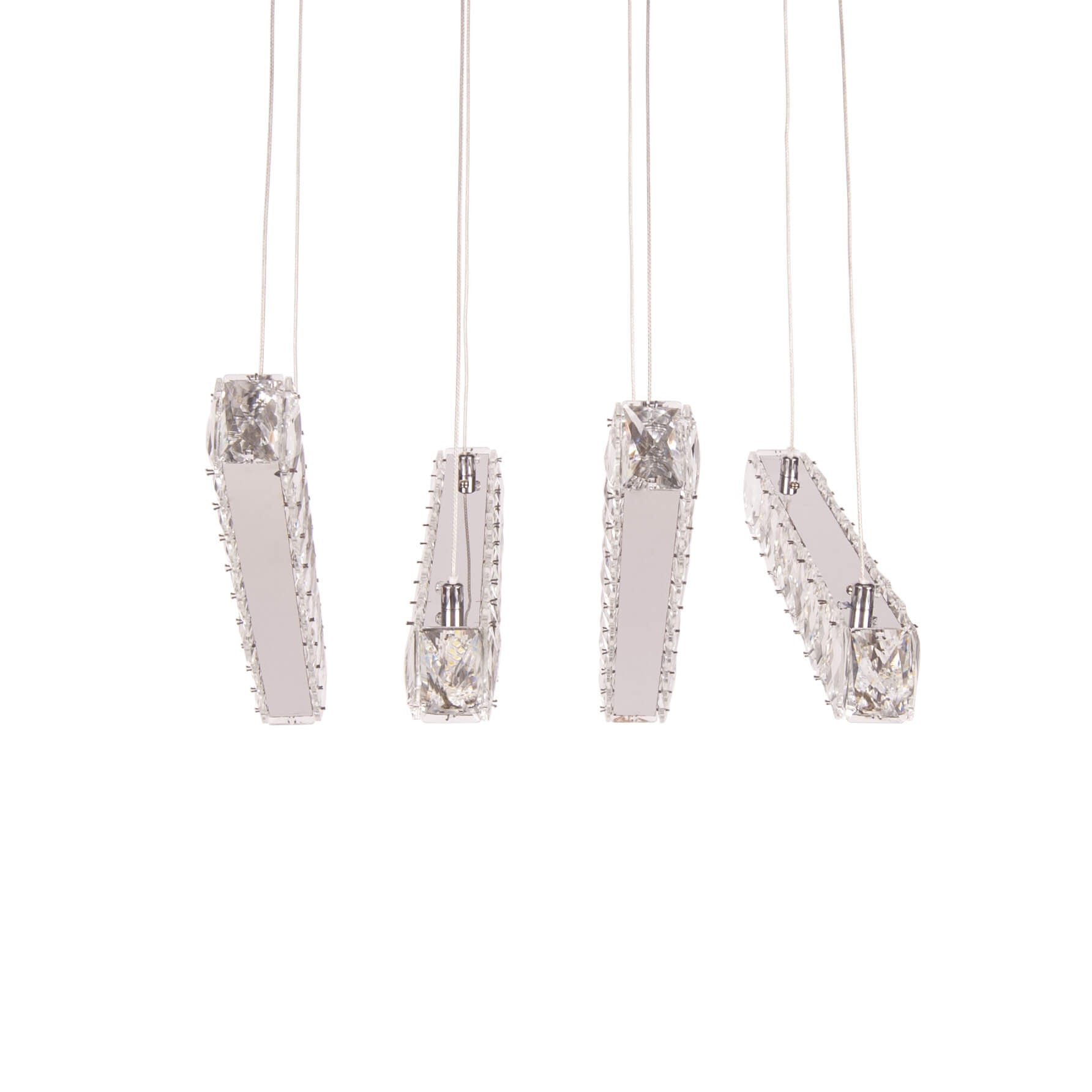 Lustra argintie cu LED MOSI din sticla, design deosebit, modern, elegant, pentru living sau dining