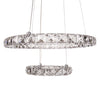 Lustra argintie cu LED NEVA S4 din sticla, corp de iluminat design modern, elegant pentru living sau dining din colectia de lampi suspendate si candelabre DOMICILIO?