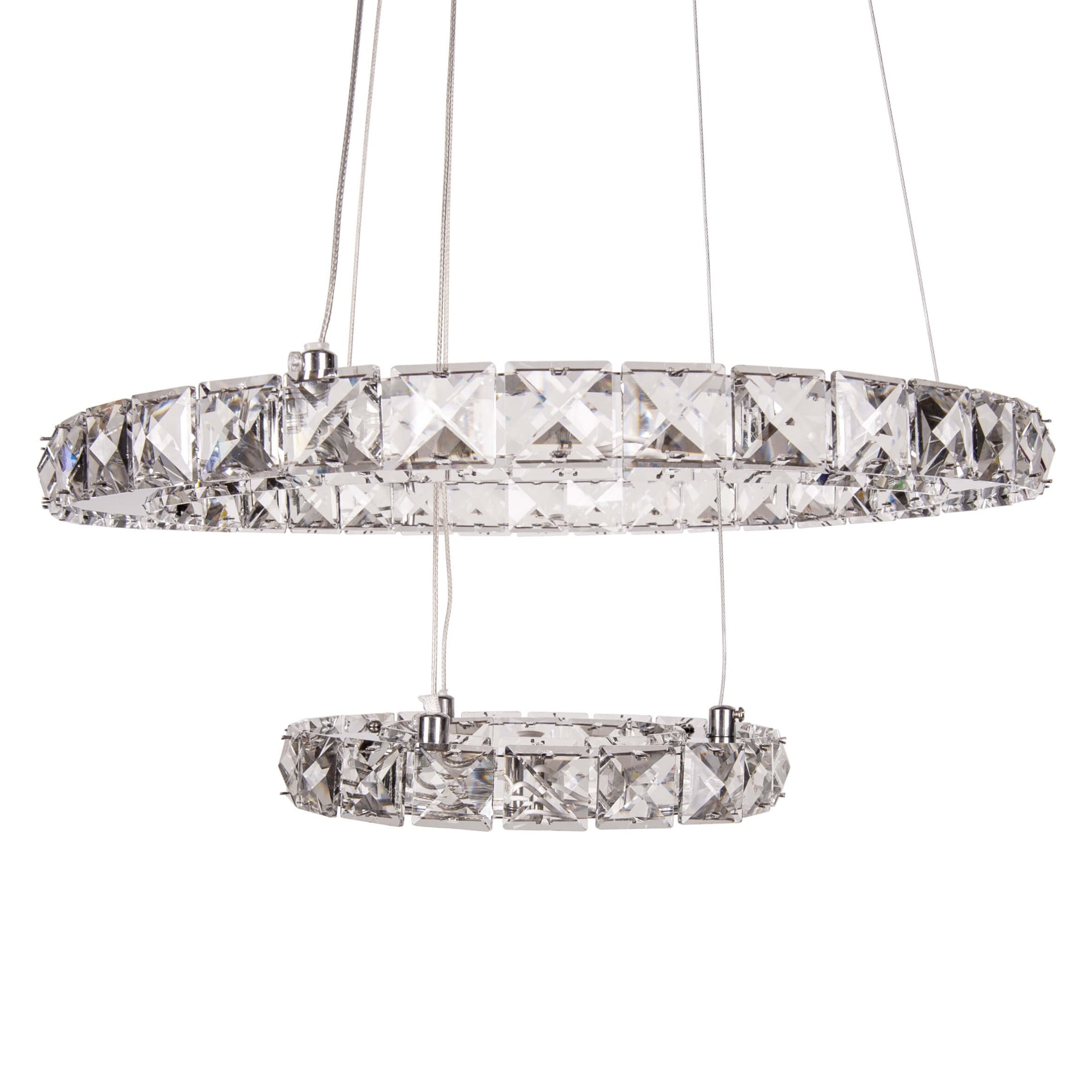 Lustra argintie cu LED NEVA S4 din sticla, design deosebit, elegant, pentru living sau dining