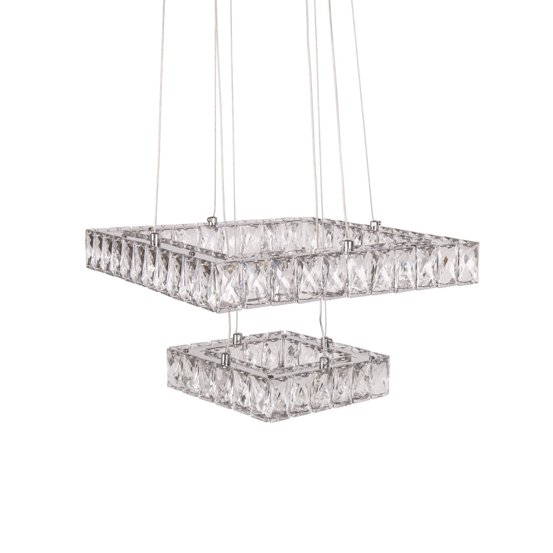 Lustra argintie cu LED ZURI din sticla, design modern, elegant, pentru living sau dining