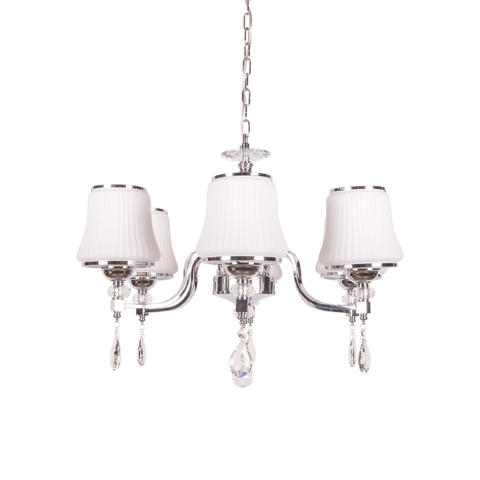 Lustra argintie de metal LAYLA S6, design clasic, elegant, sofisticat pentru living