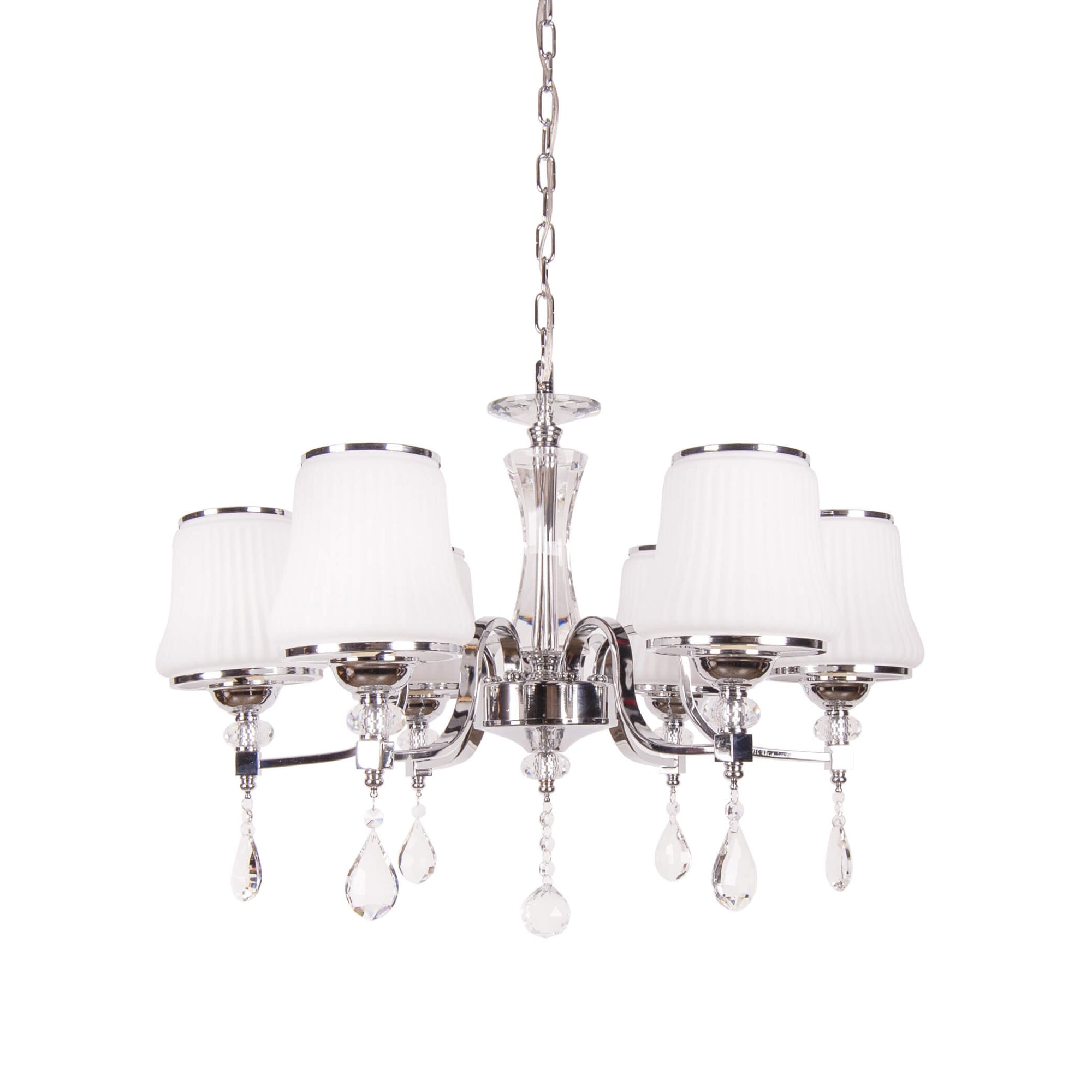Lustra argintie de metal LAYLA S6, design clasic, elegant, sofisticat pentru living
