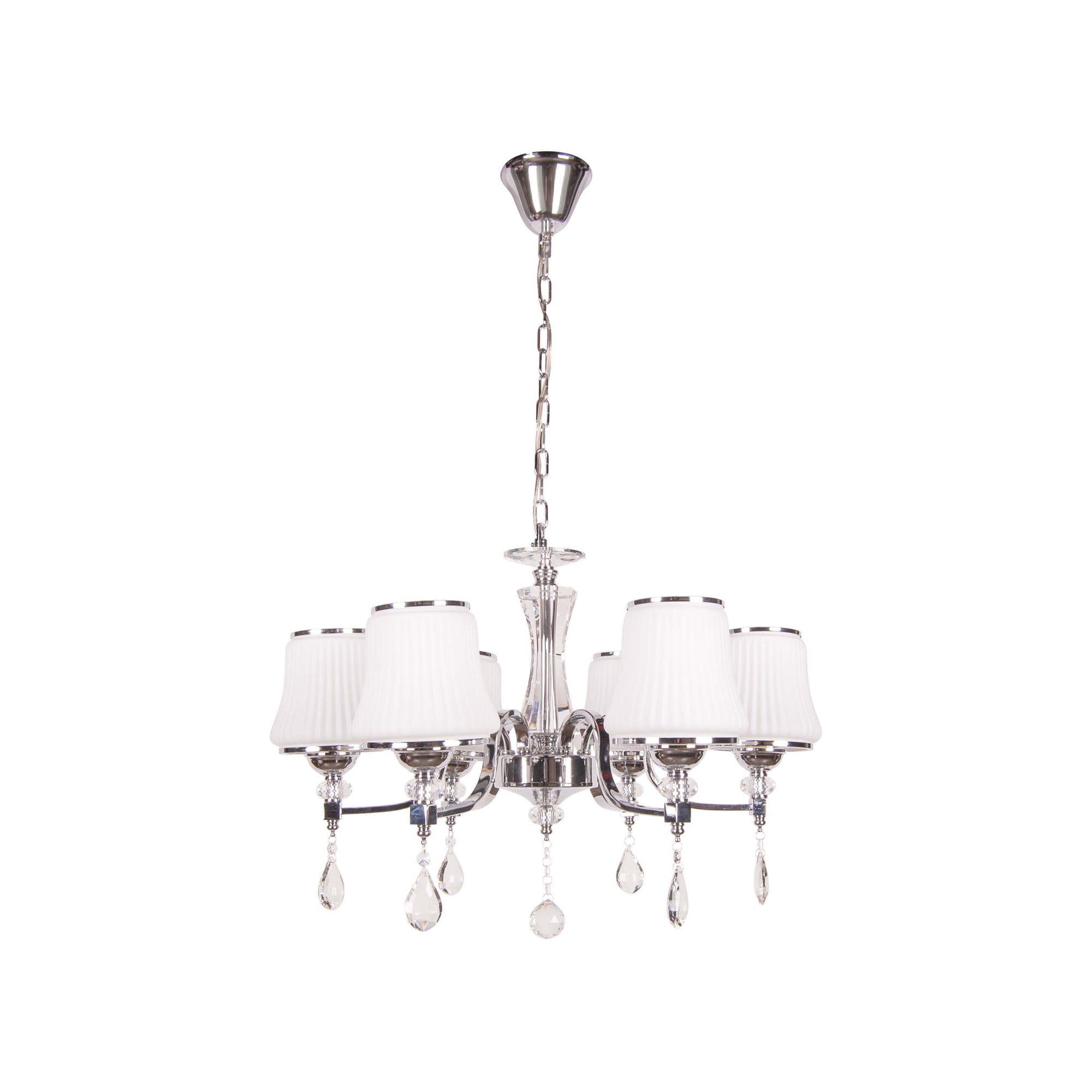 Lustra argintie de metal LAYLA S6, design clasic, elegant, sofisticat pentru dining