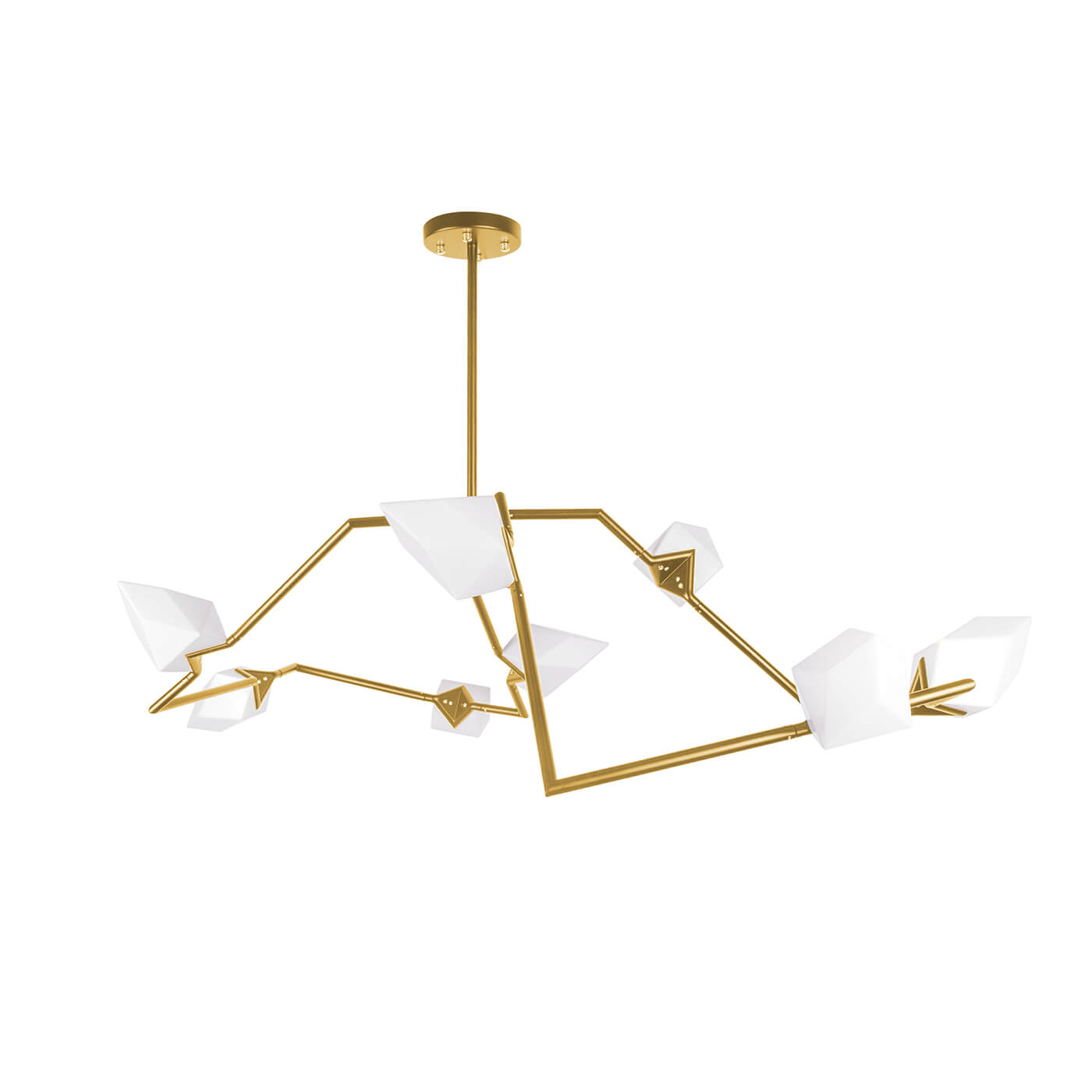 Lustra industriala aurie NIMRA S8 din metal 8xG9 pentru living